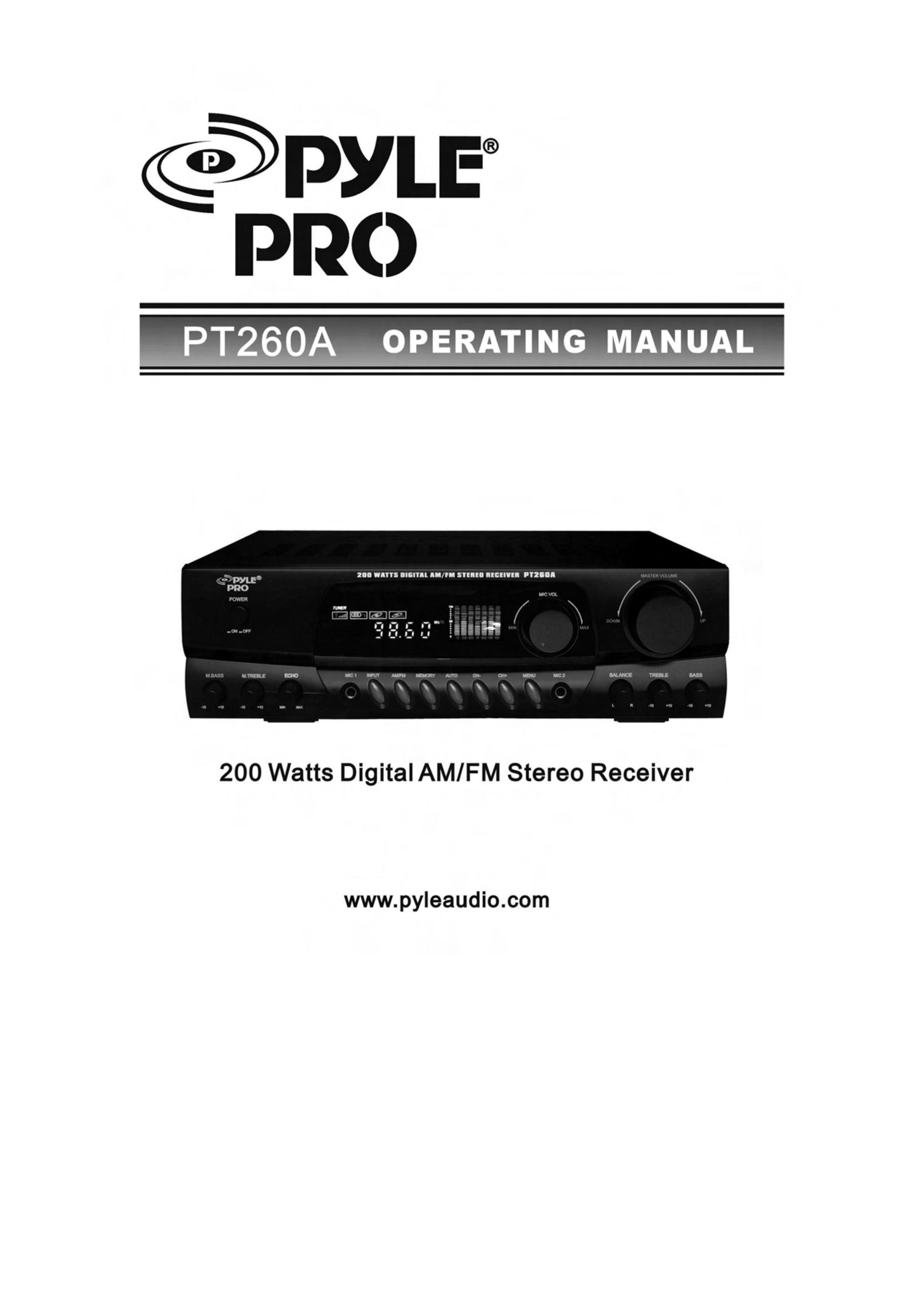 PYLE Audio PT260A Stereo Receiver User Manual