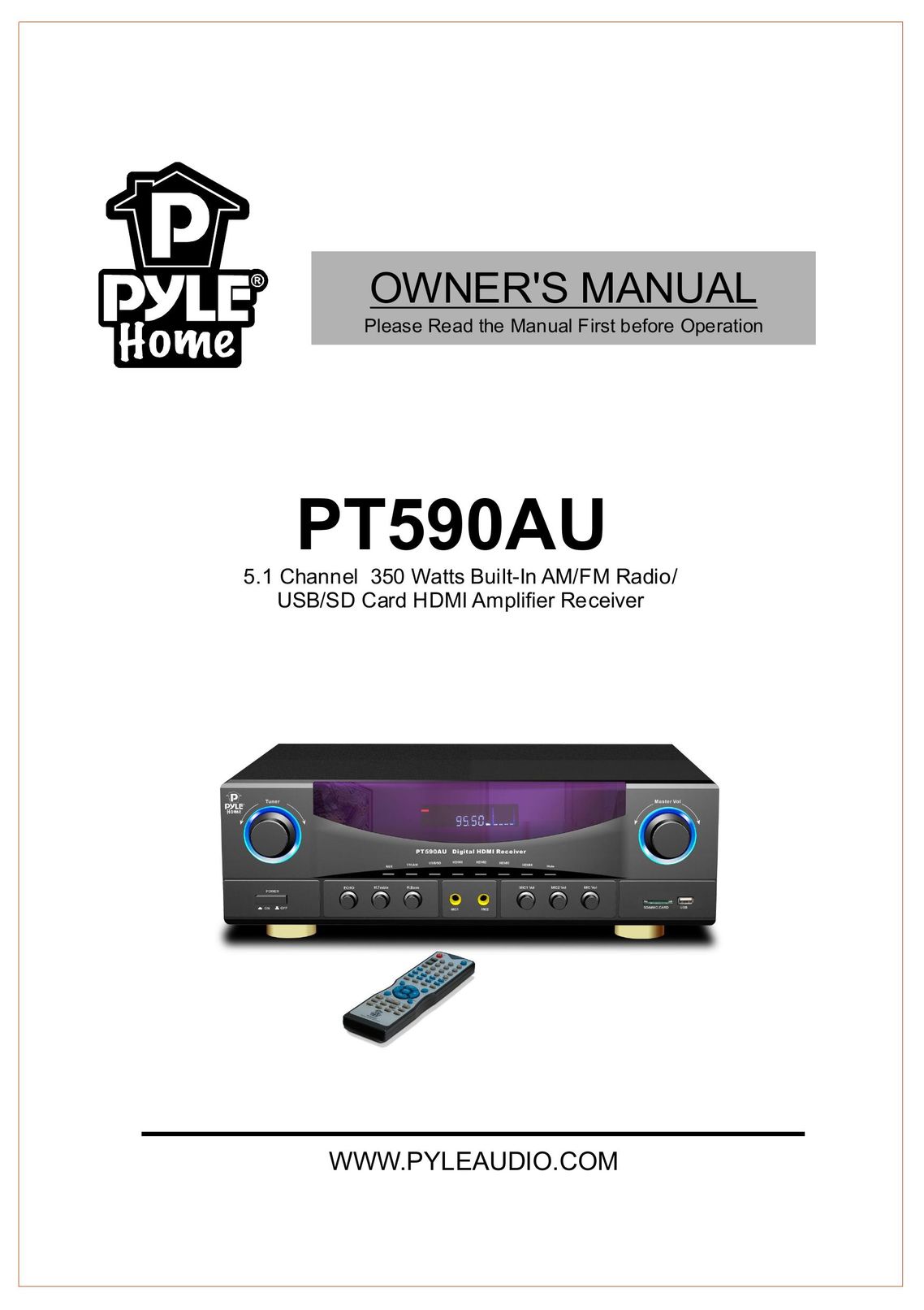 PYLE Audio PT590AU Stereo Receiver User Manual