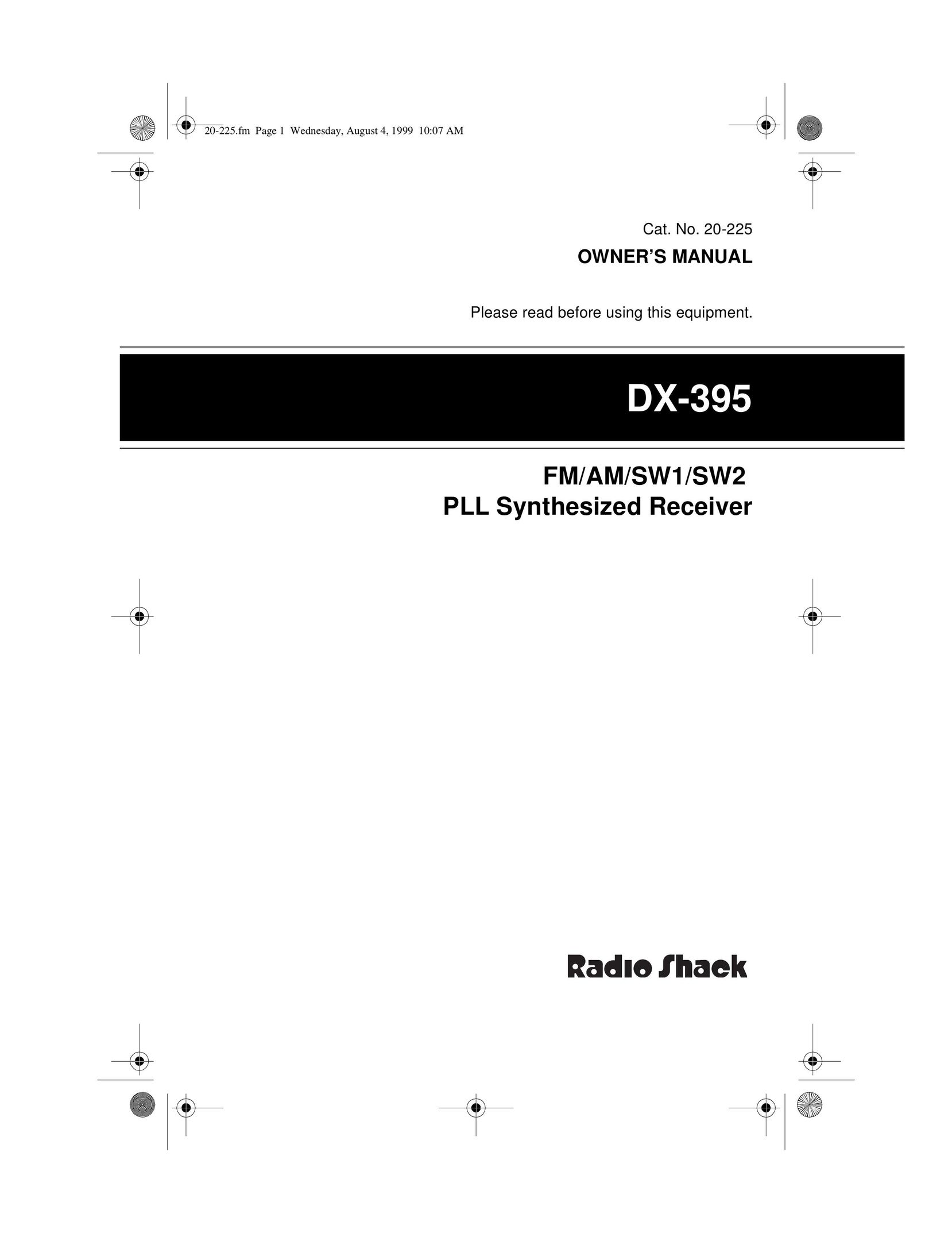 Radio Shack DX-395 Stereo Receiver User Manual