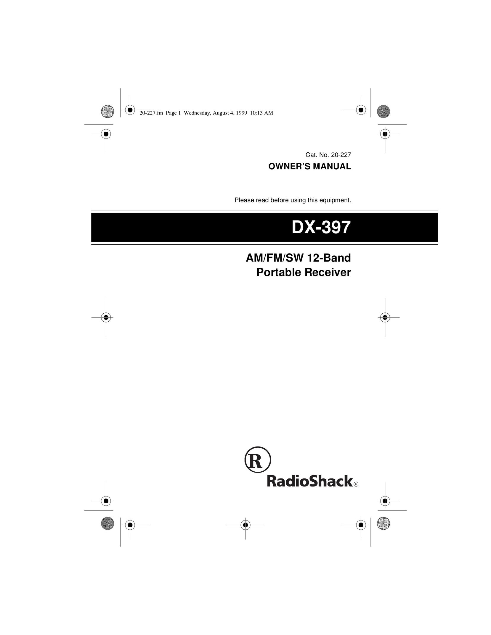 Radio Shack DX-397 Stereo Receiver User Manual