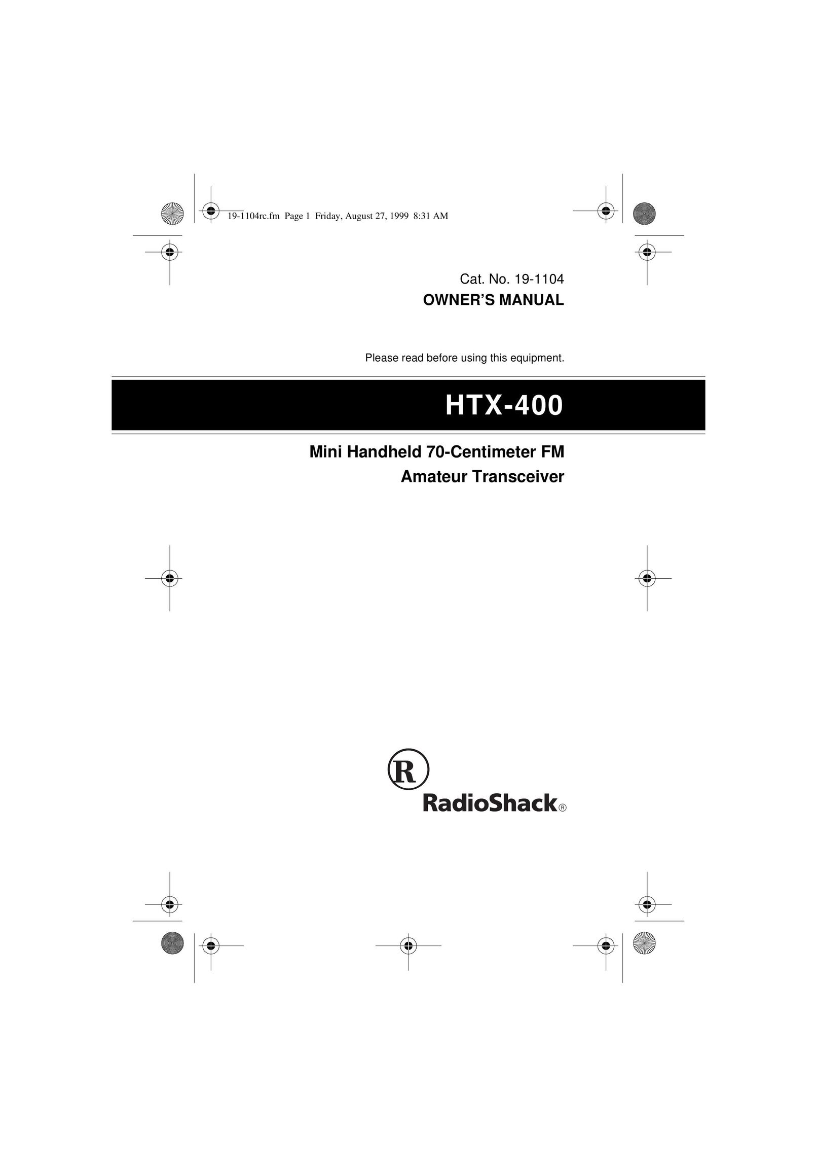 Radio Shack HTX-400 Stereo Receiver User Manual