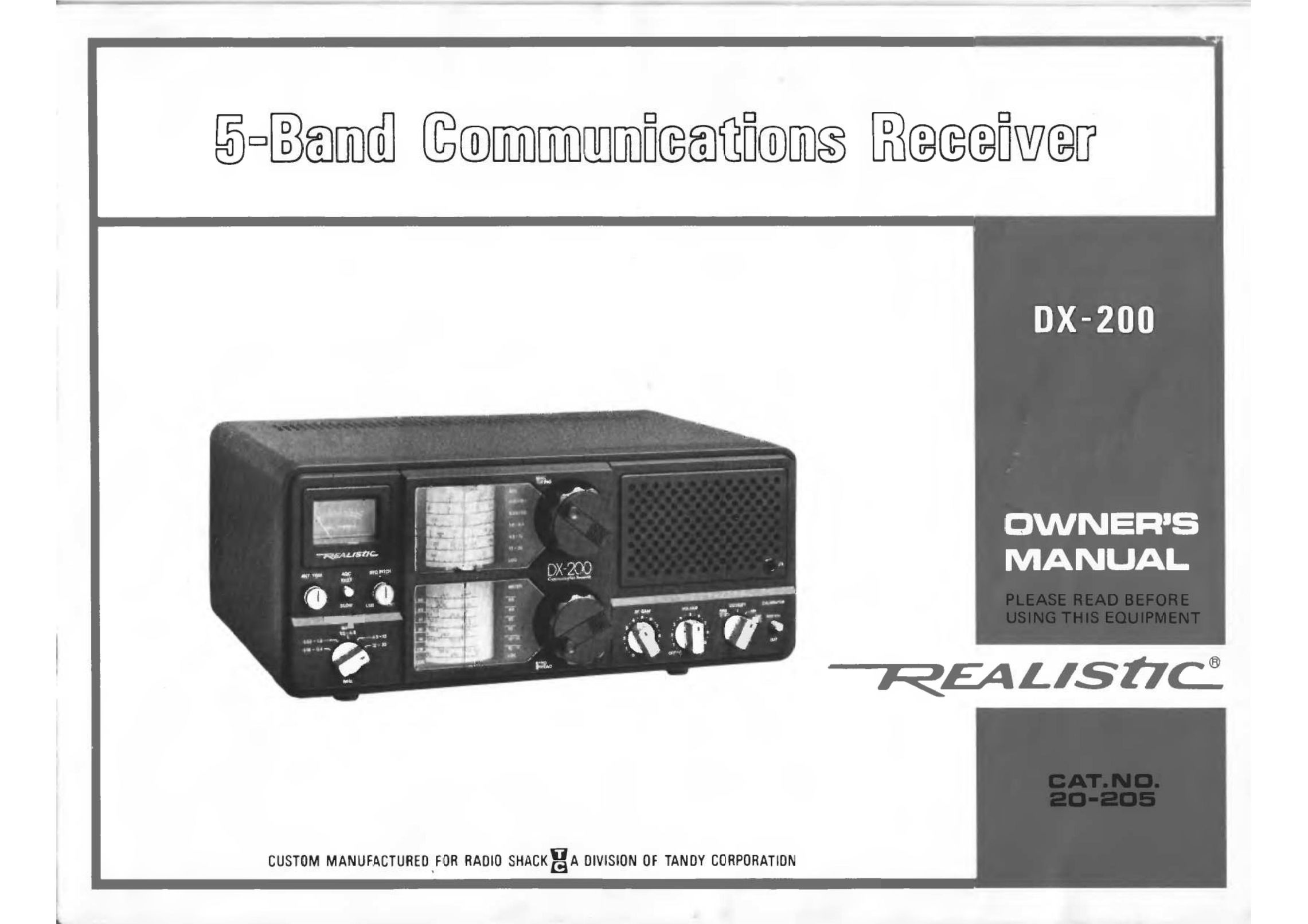 Realistic DX-200 Stereo Receiver User Manual