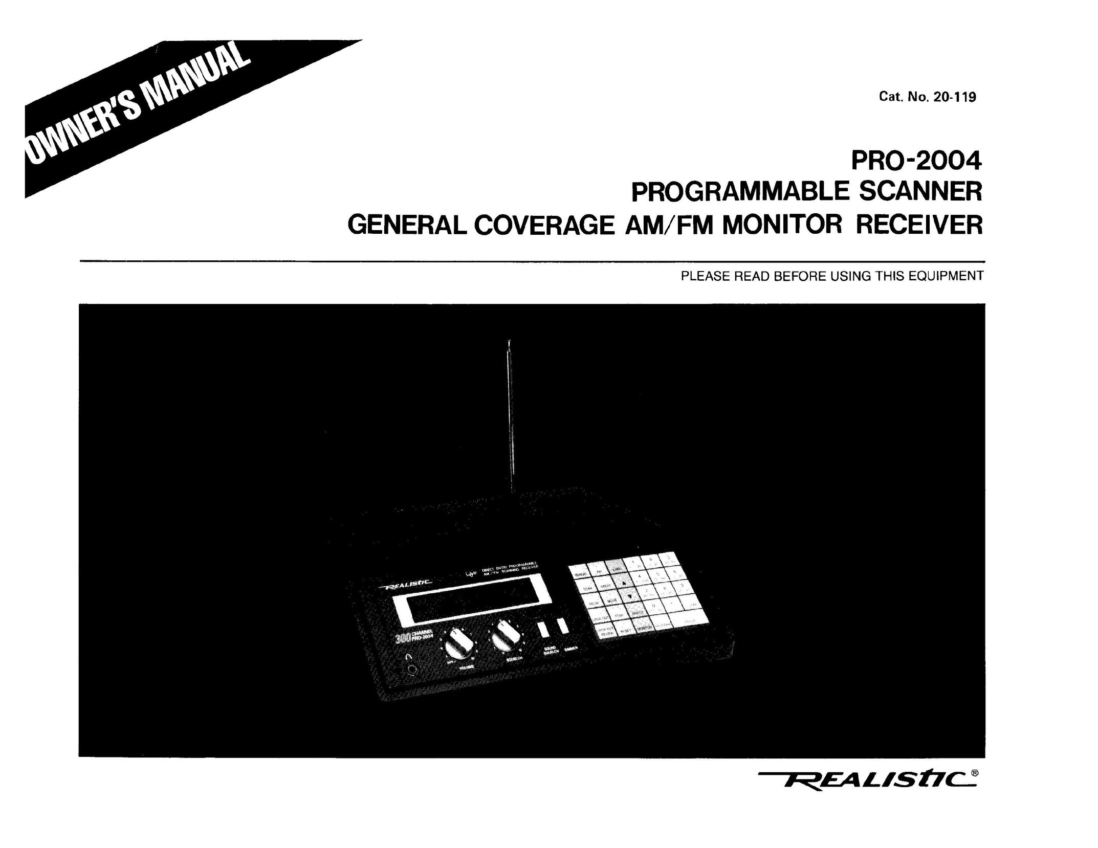 Realistic PRO-2004 Stereo Receiver User Manual