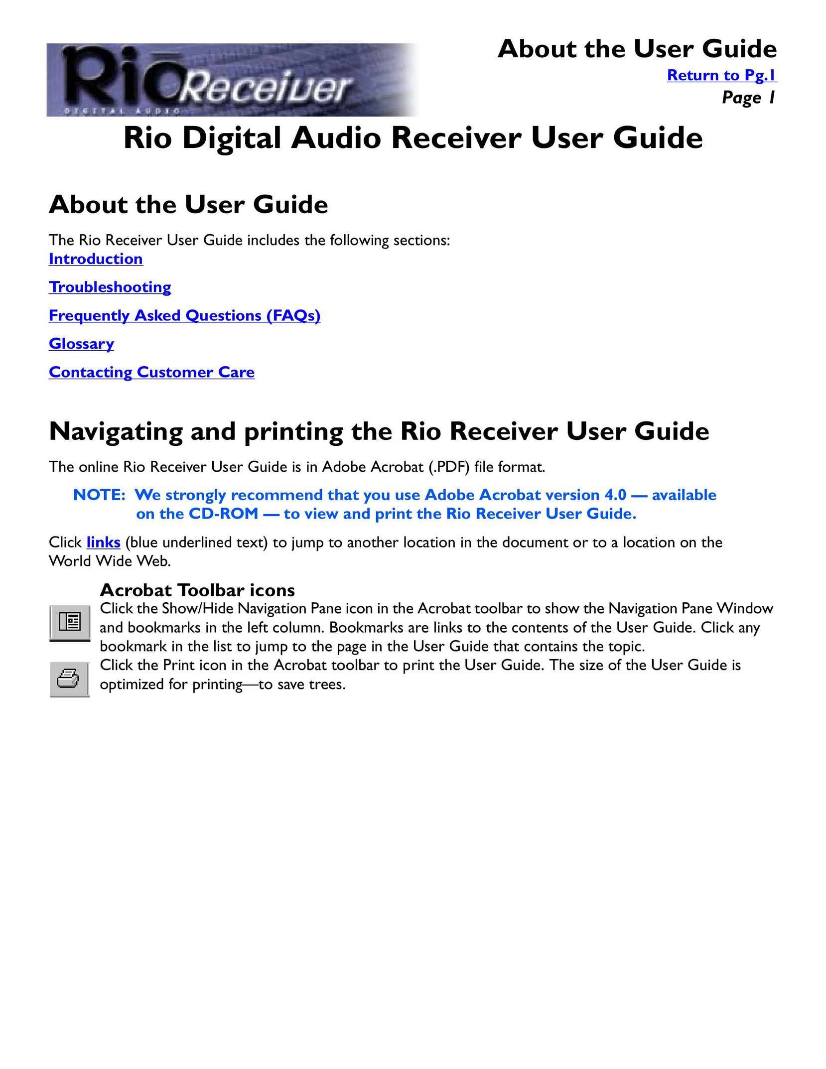 Rio Audio Digital Audio Receiver Stereo Receiver User Manual
