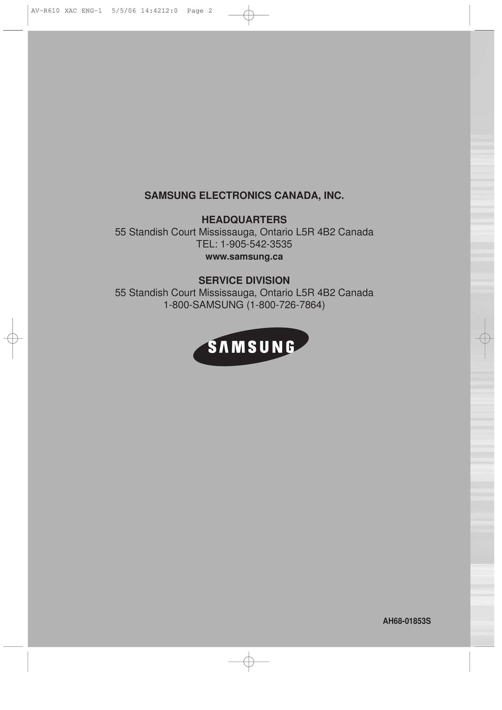 Samsung AH68-01853S Stereo Receiver User Manual