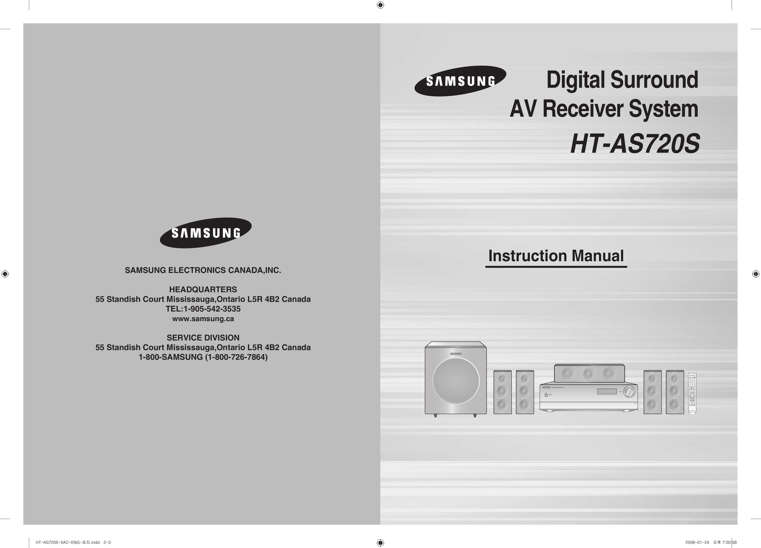 Samsung HT-AS720S Stereo Receiver User Manual