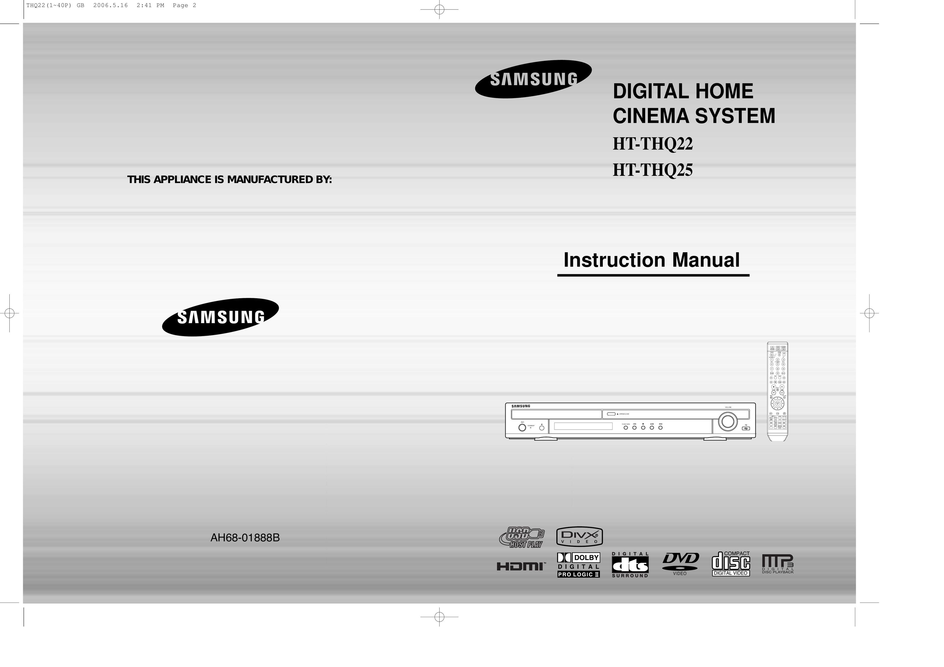 Samsung HT-THQ22 Stereo Receiver User Manual