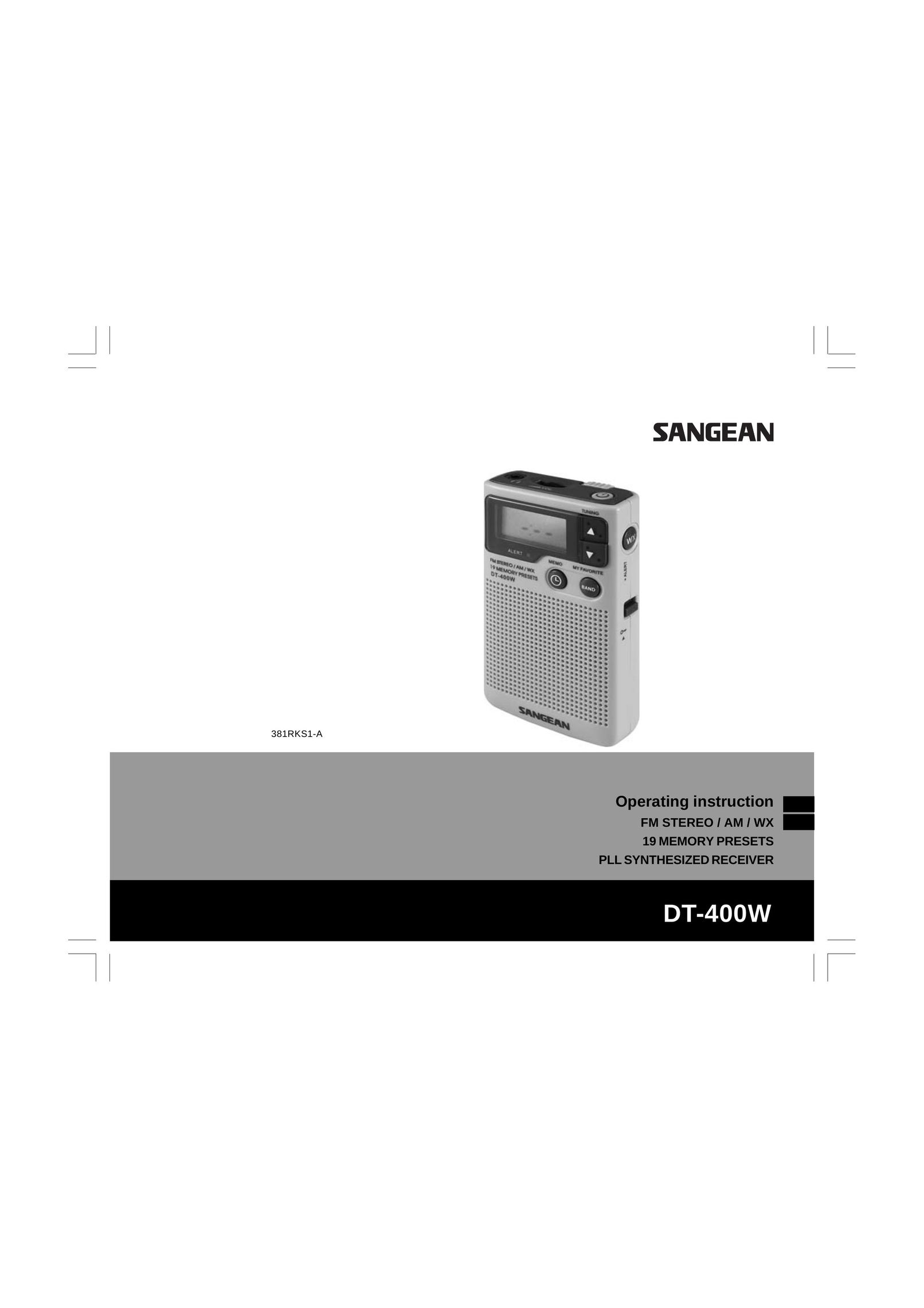 Sangean Electronics DT400W Stereo Receiver User Manual