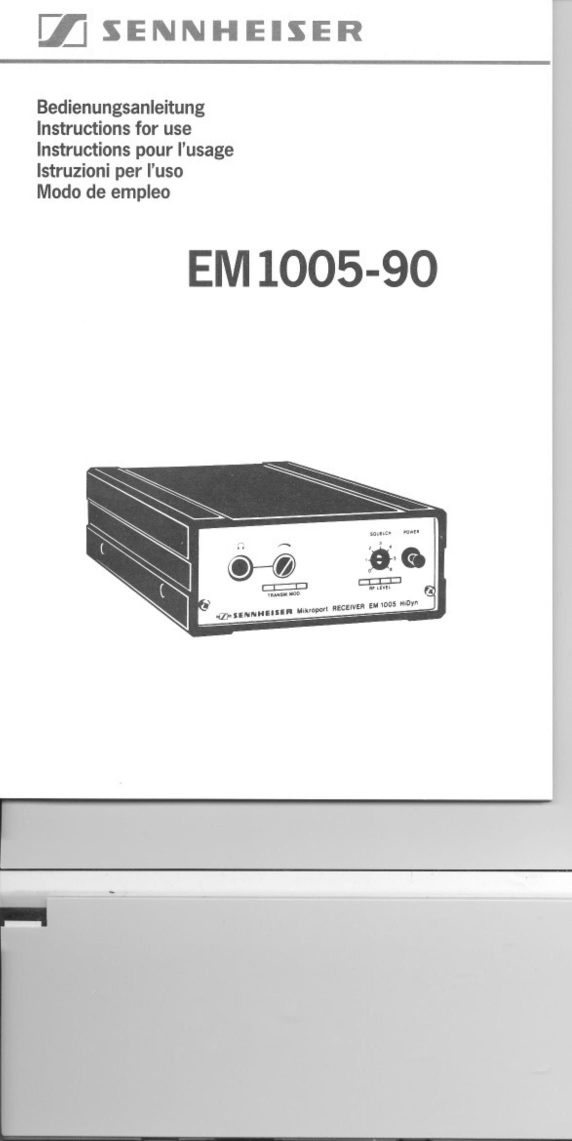 Sennheiser EM 1005-90 Stereo Receiver User Manual