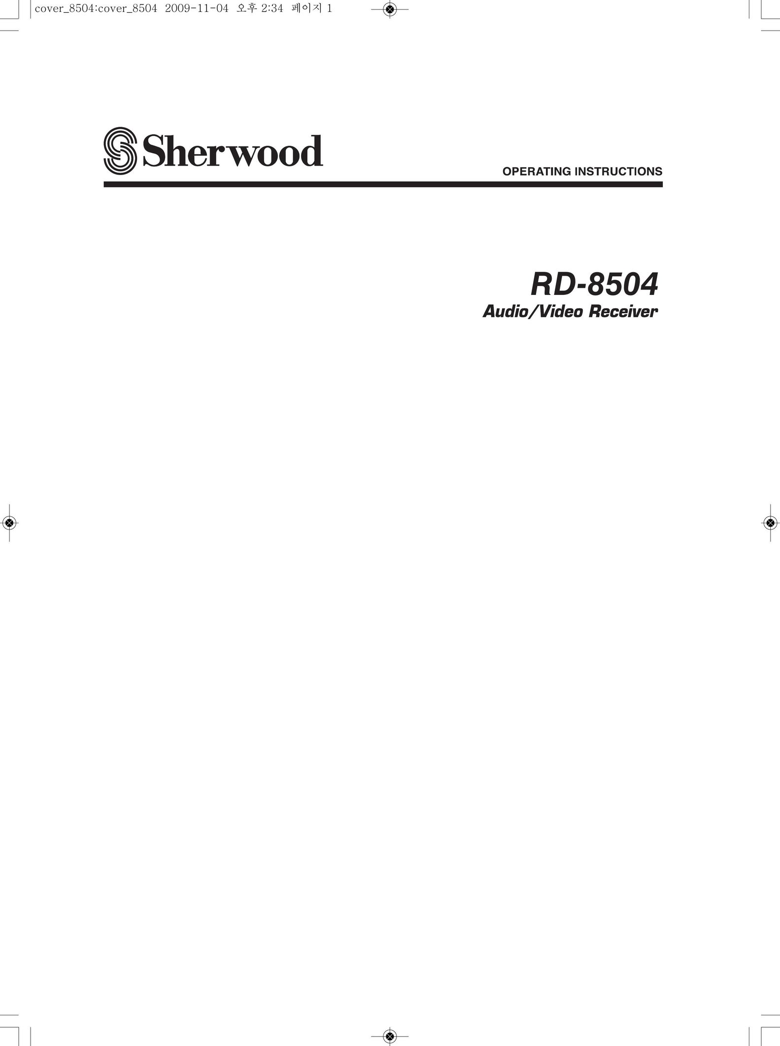 Sherwood RD-8504 Stereo Receiver User Manual