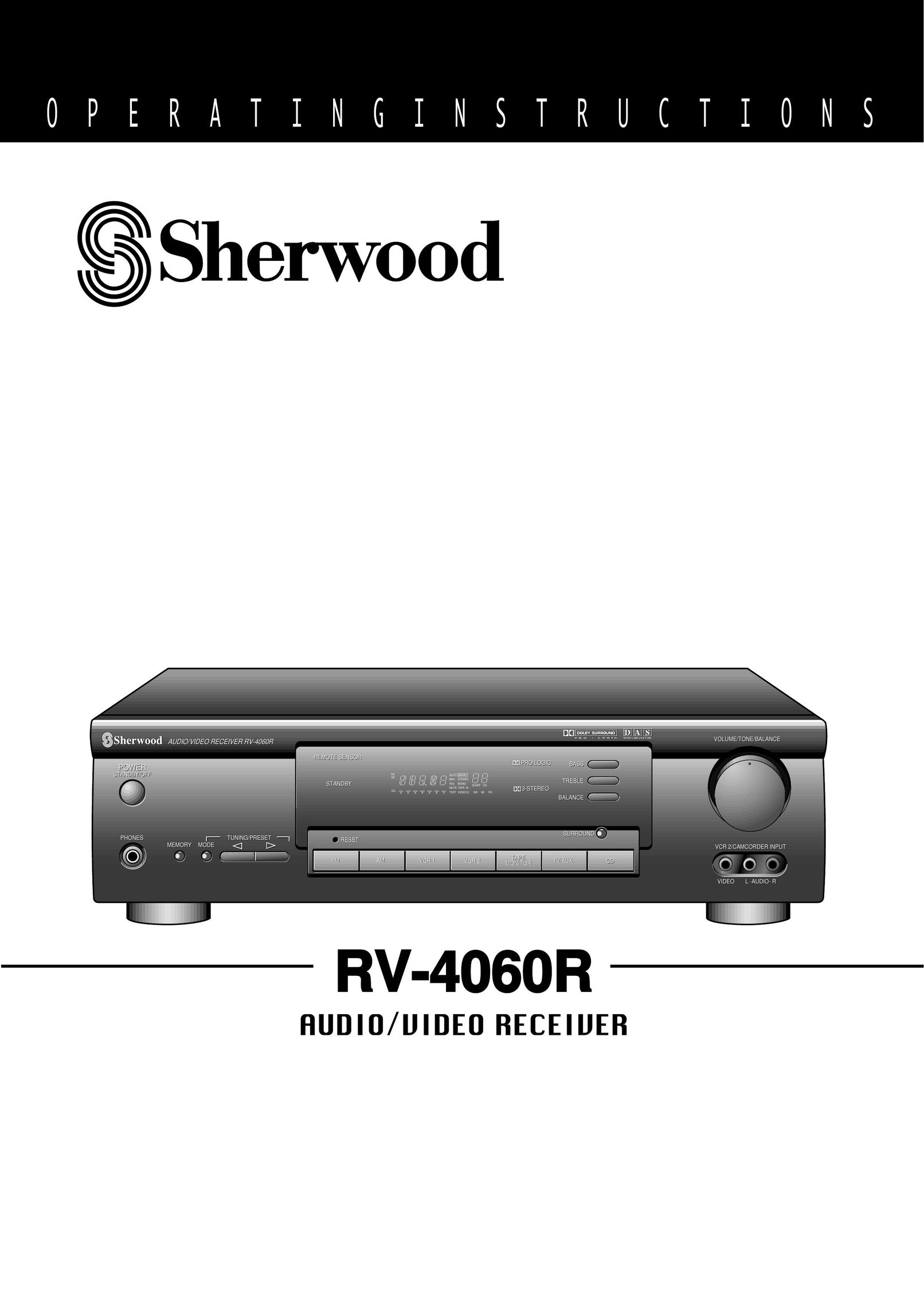 Sherwood RV-4060R Stereo Receiver User Manual