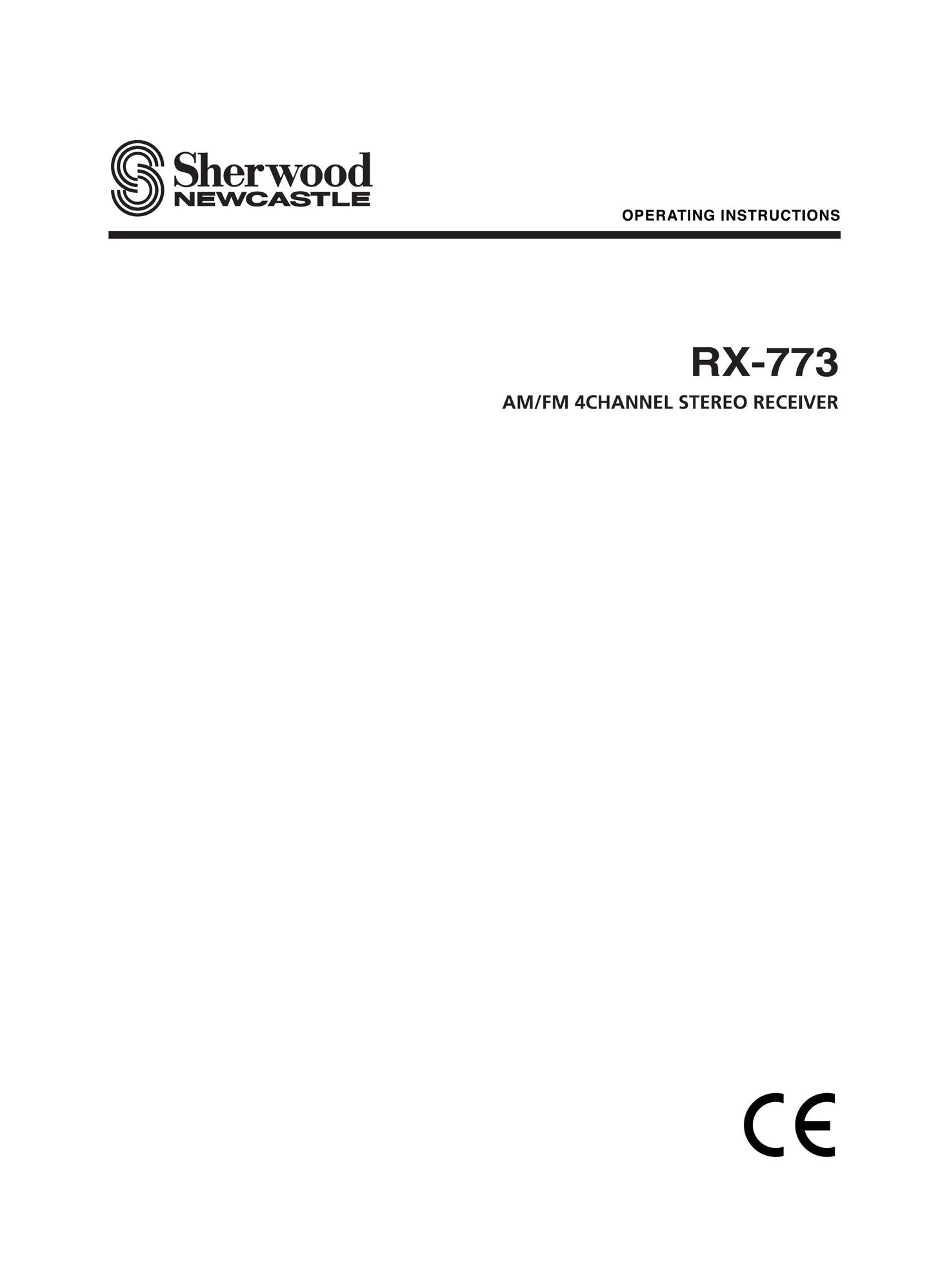 Sherwood RX-773 Stereo Receiver User Manual