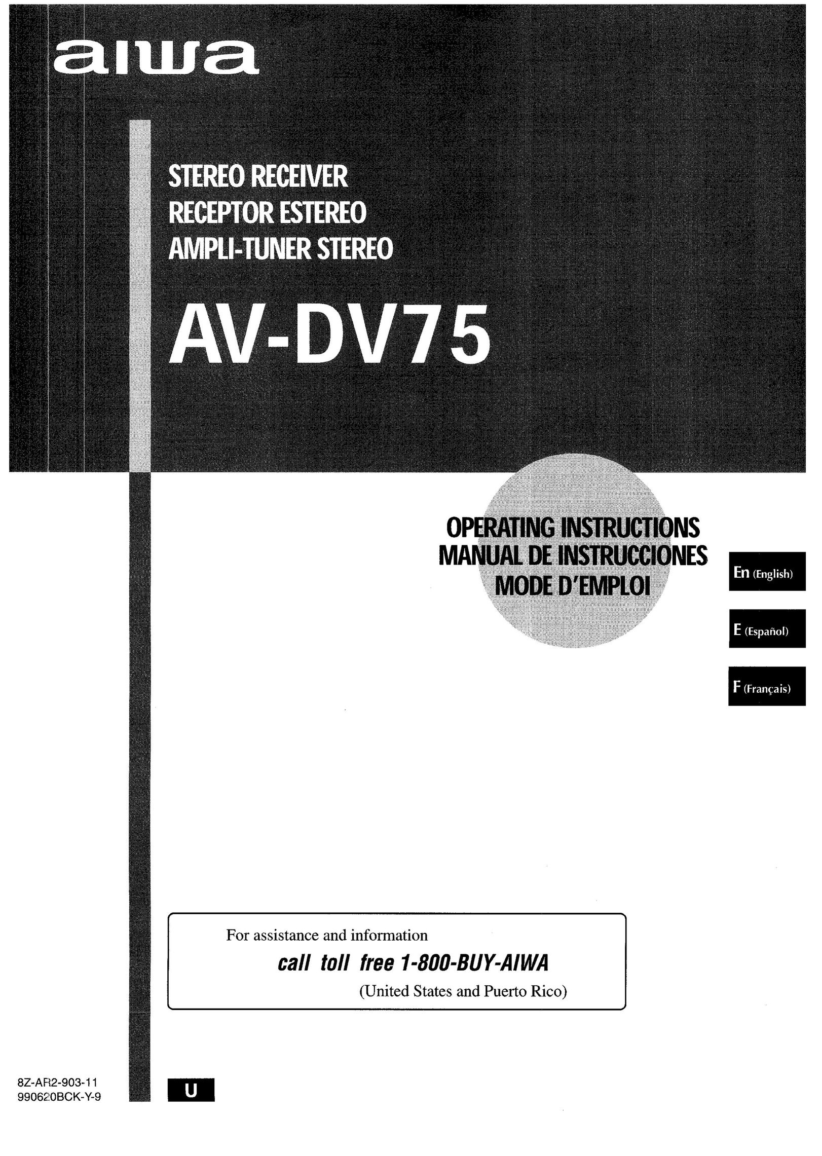 Sony AV-DV75 Stereo Receiver User Manual