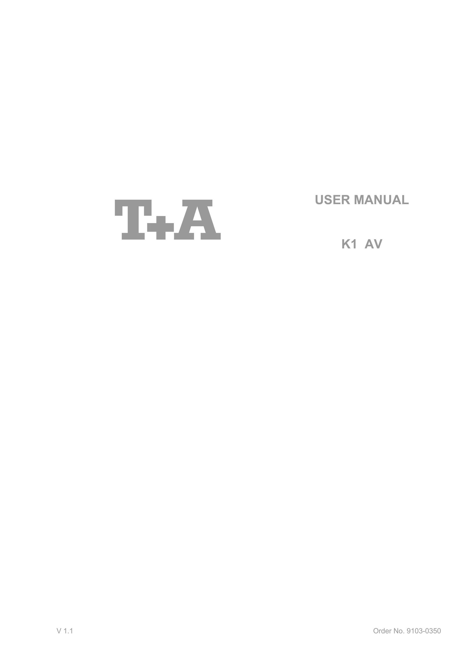 T+A Elektroakustik K1 AV Stereo Receiver User Manual