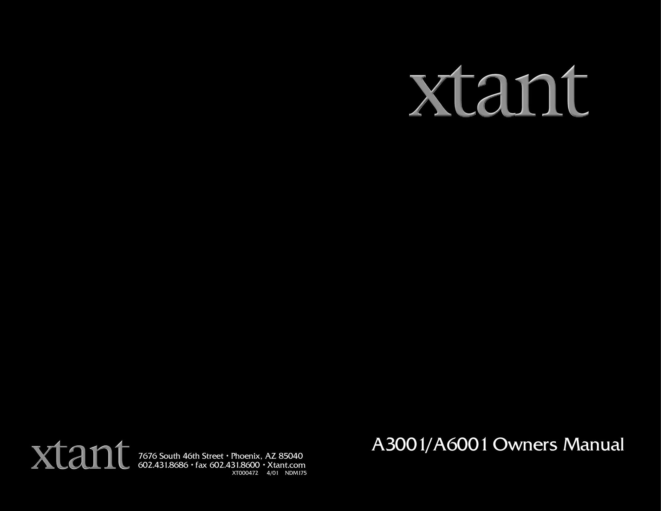 Xtant A3001/A6001 Stereo Receiver User Manual
