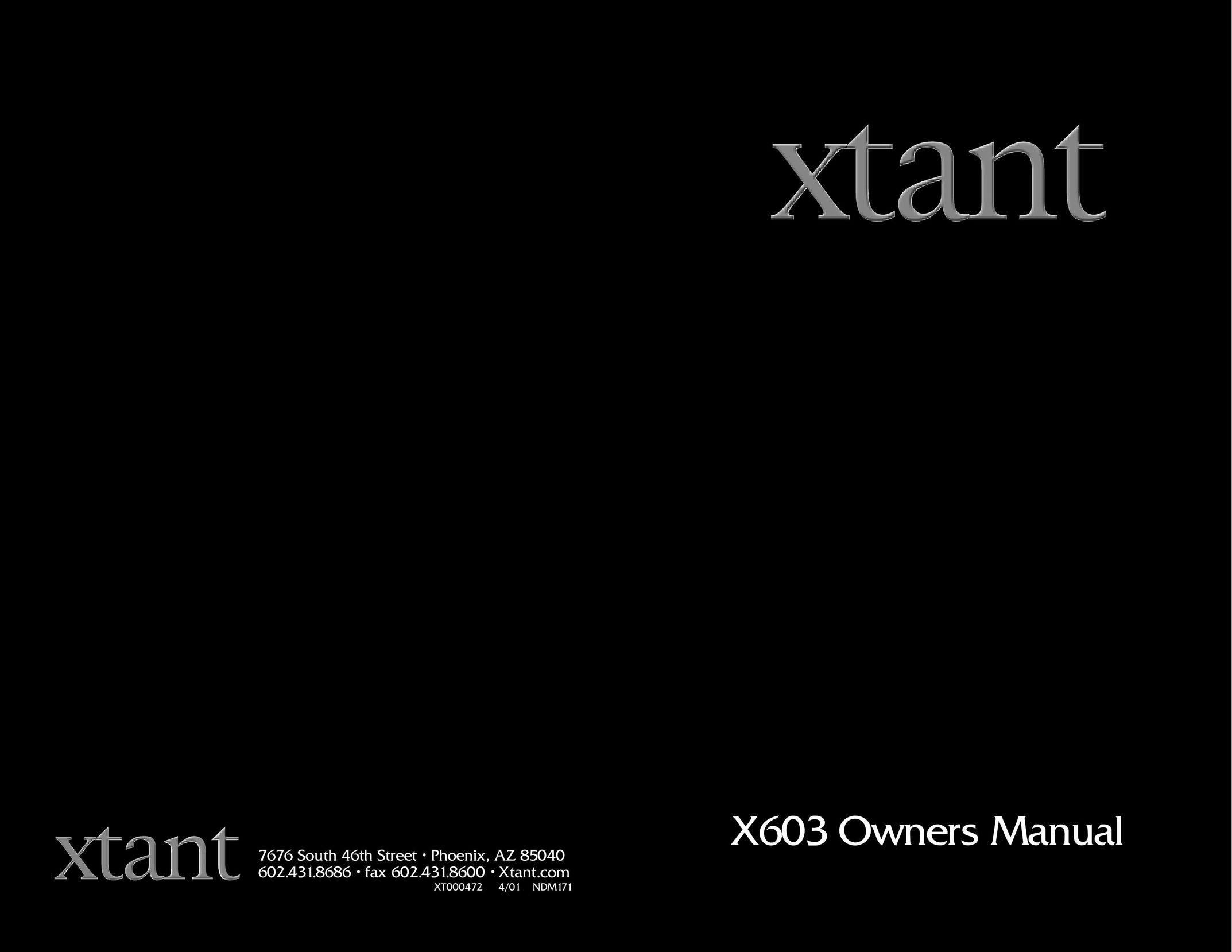 Xtant X603 Stereo Receiver User Manual