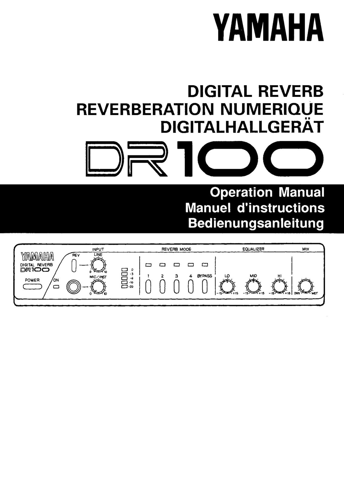 Yamaha DR100 Stereo Receiver User Manual