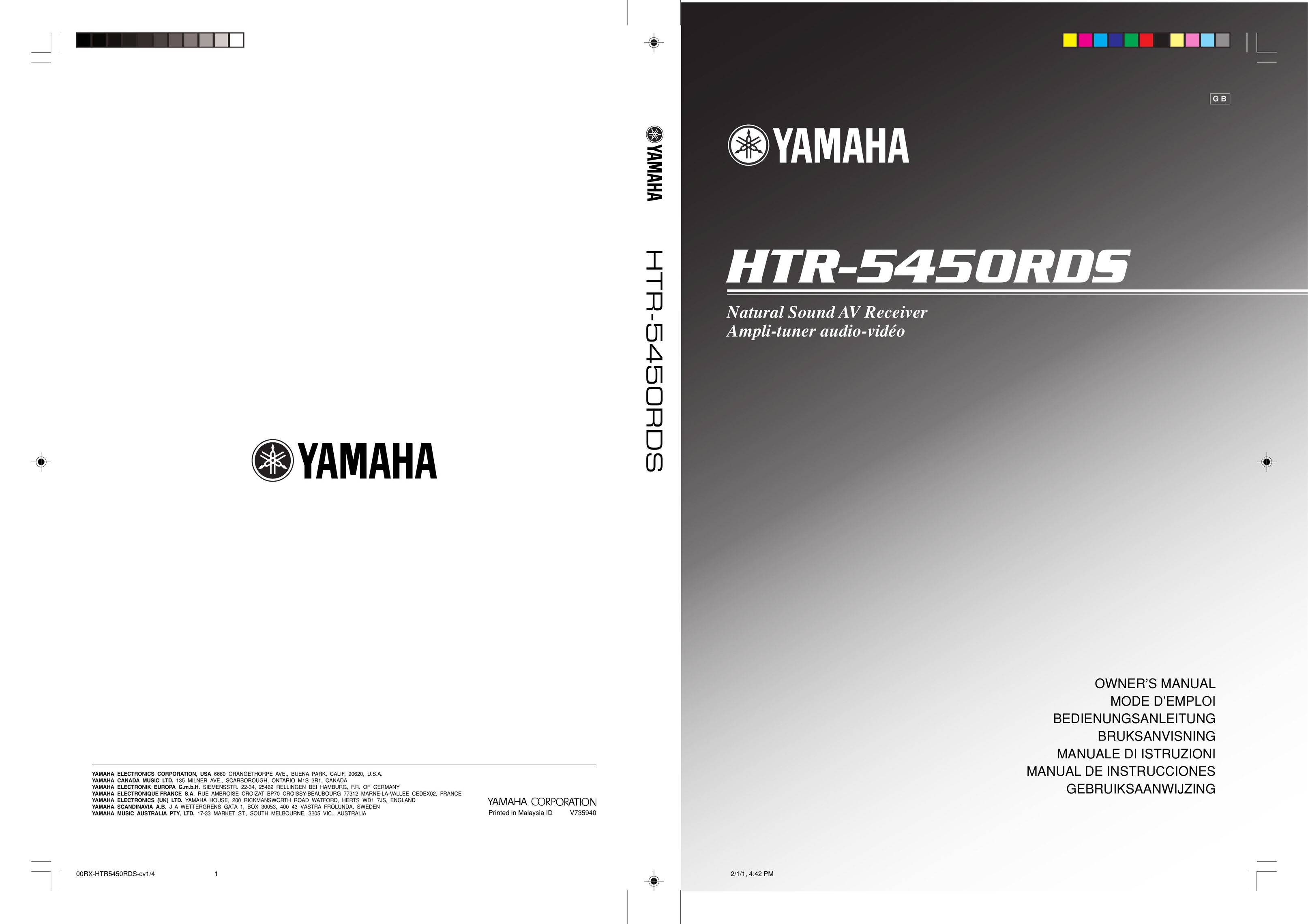Yamaha HTR-5450RDS Stereo Receiver User Manual