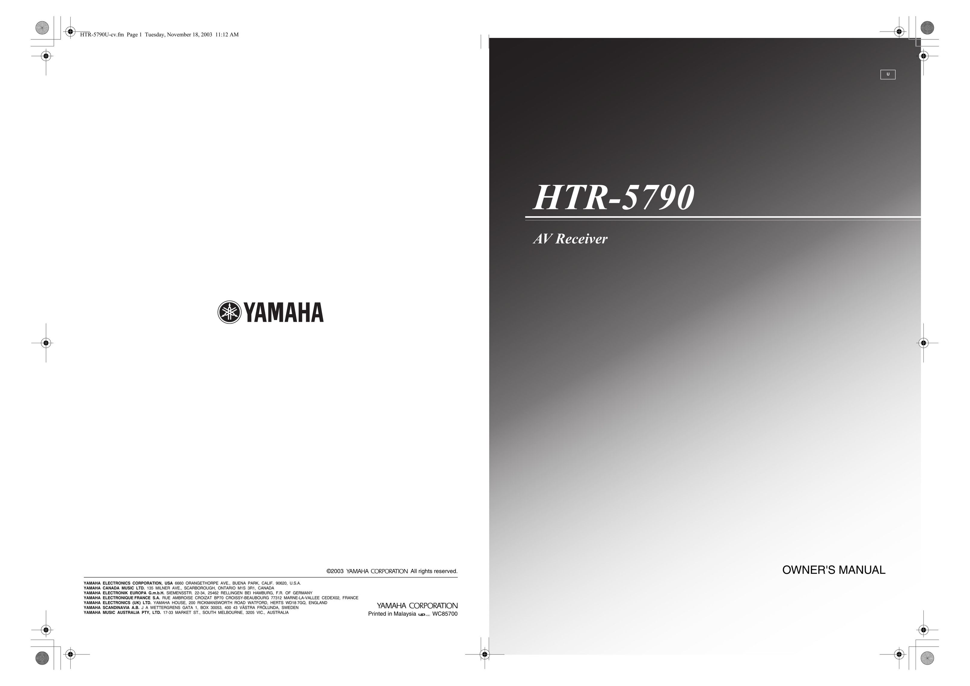 Yamaha HTR-5790 Stereo Receiver User Manual