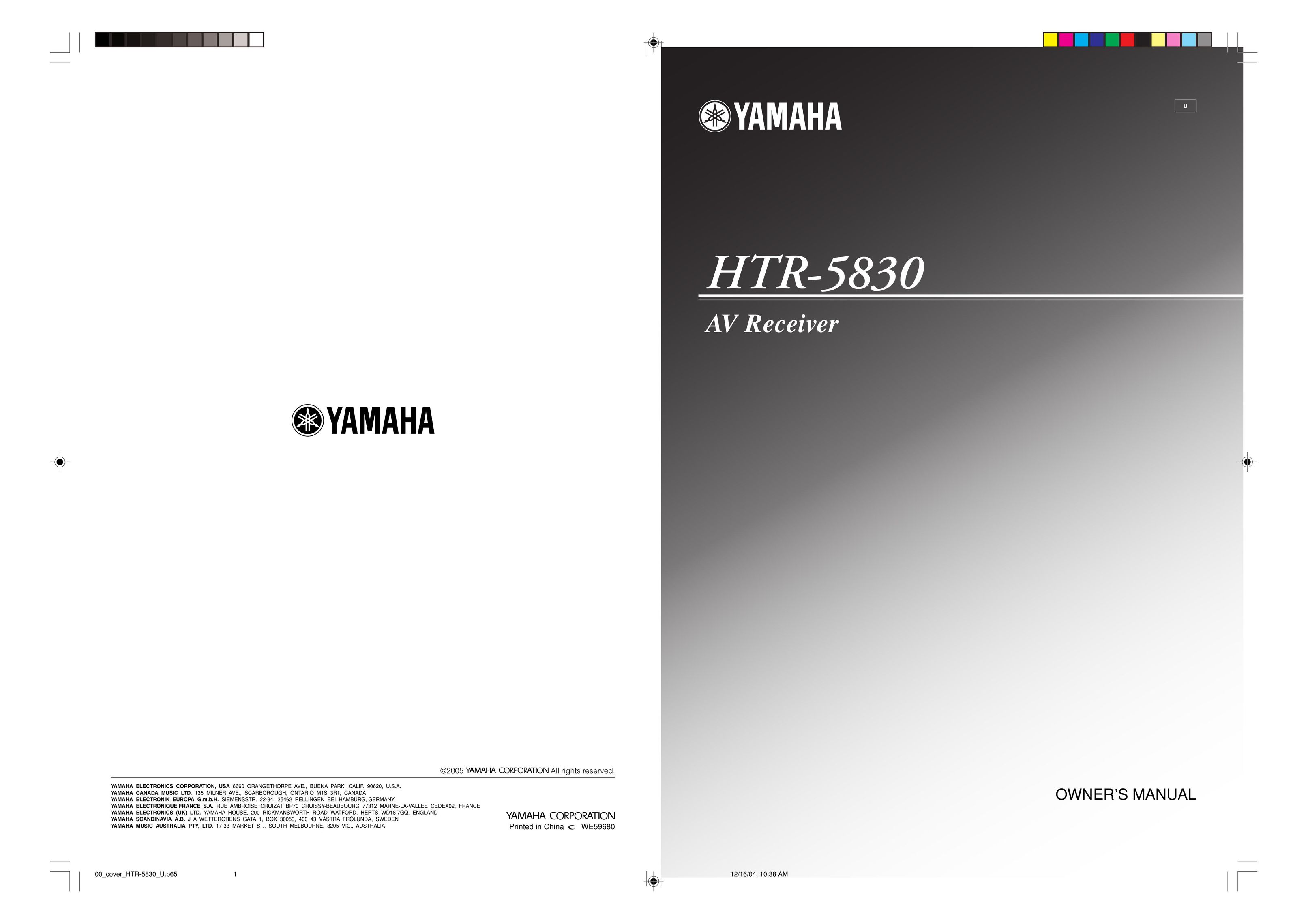 Yamaha HTR-5830 Stereo Receiver User Manual