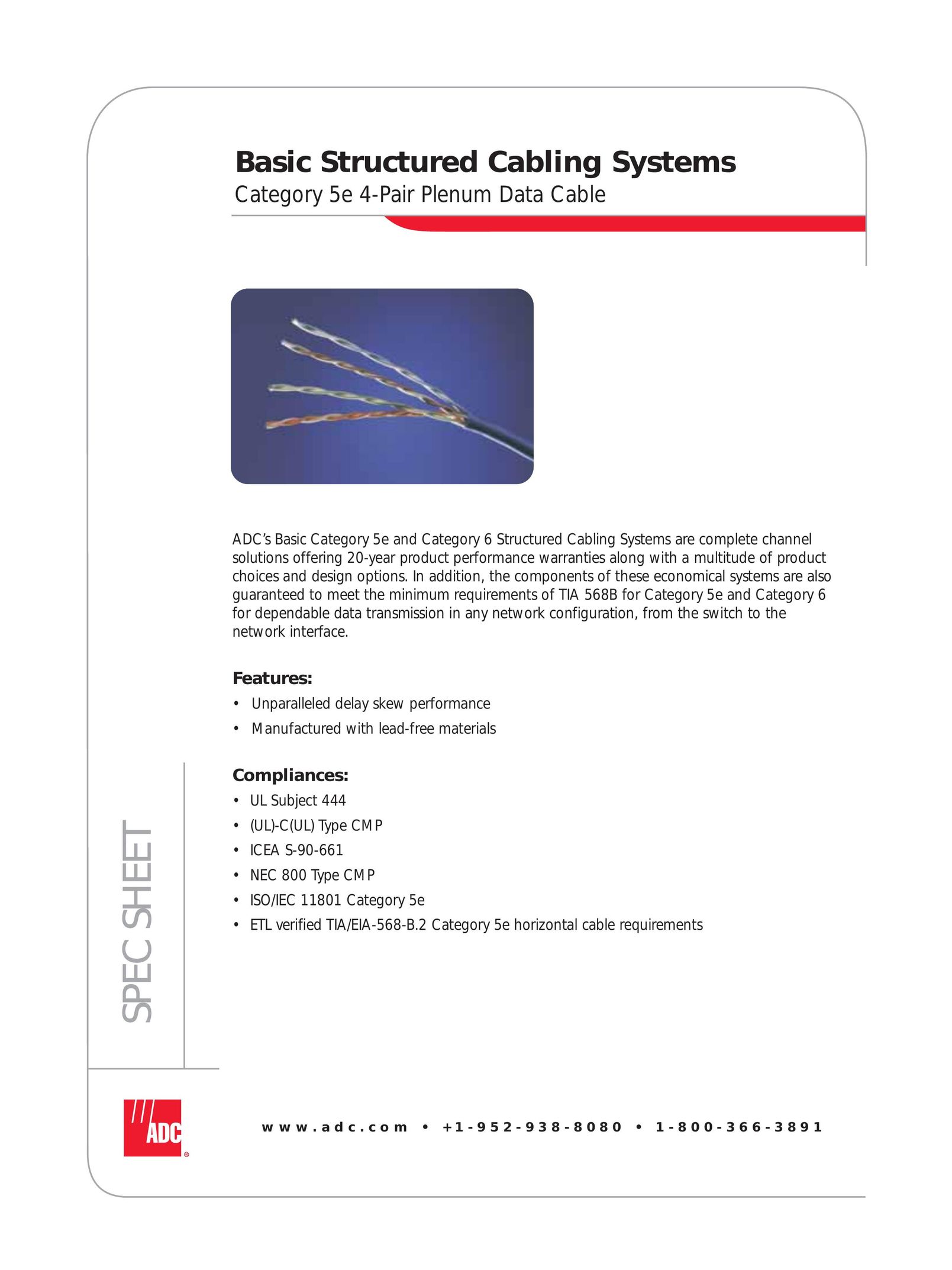 ADC Category 5e Stereo System User Manual