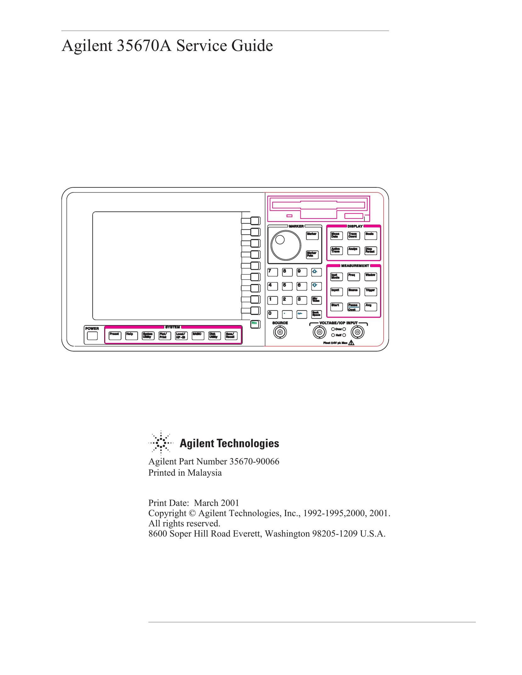 Agilent Technologies 35670-90066 Stereo System User Manual