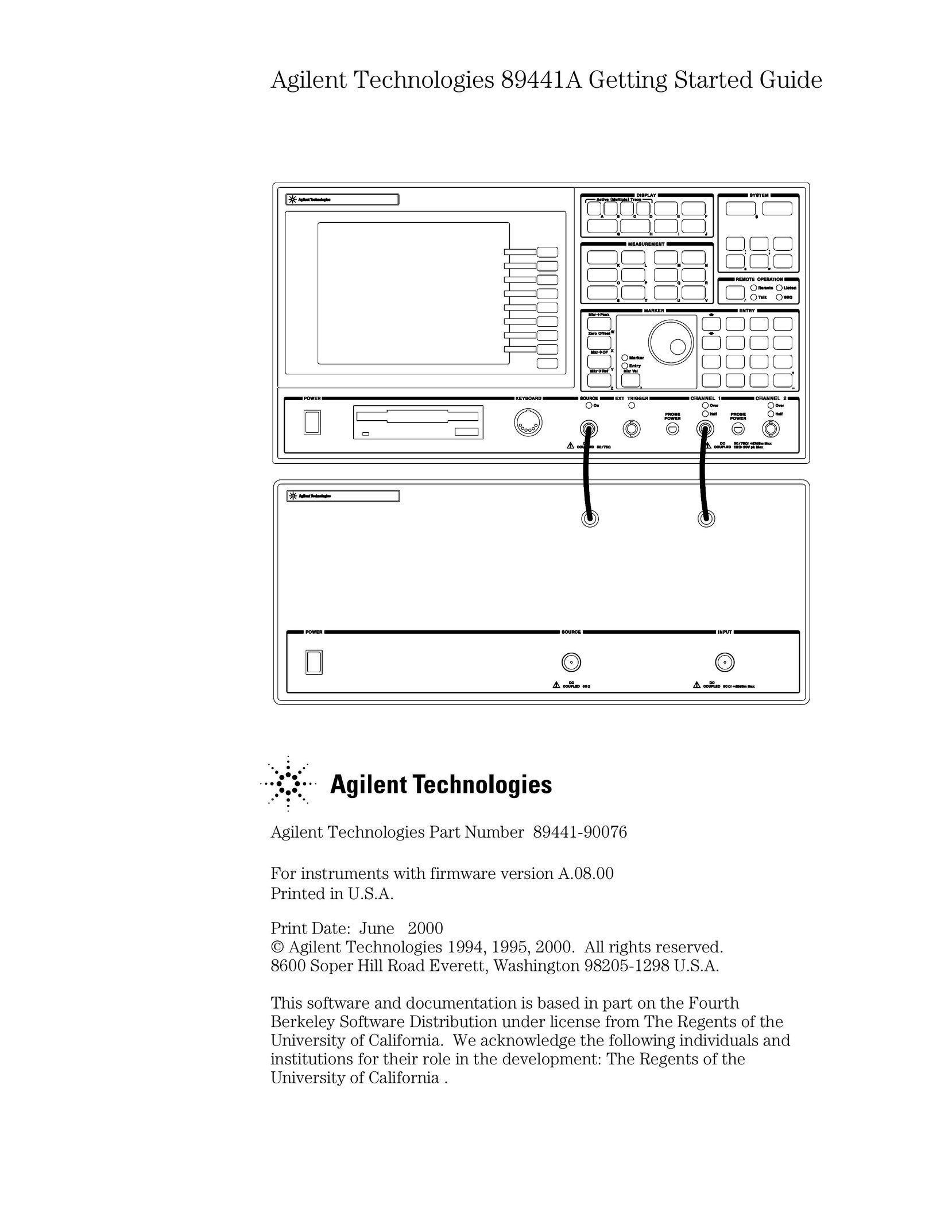 Agilent Technologies 89441A Stereo System User Manual