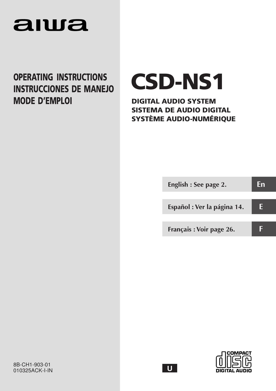 Aiwa CSD-NS1 Stereo System User Manual