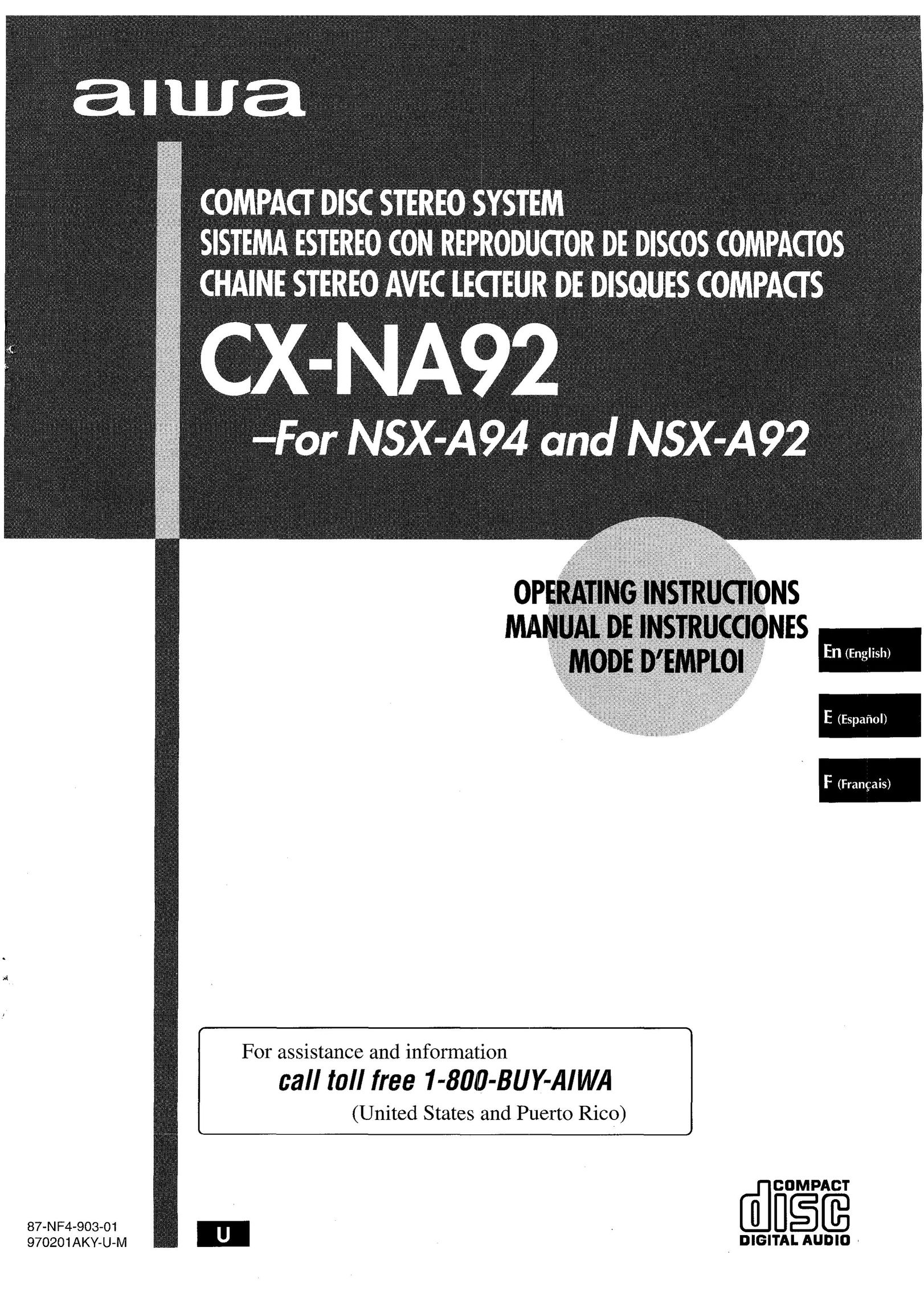 Aiwa CX-NA92 Stereo System User Manual