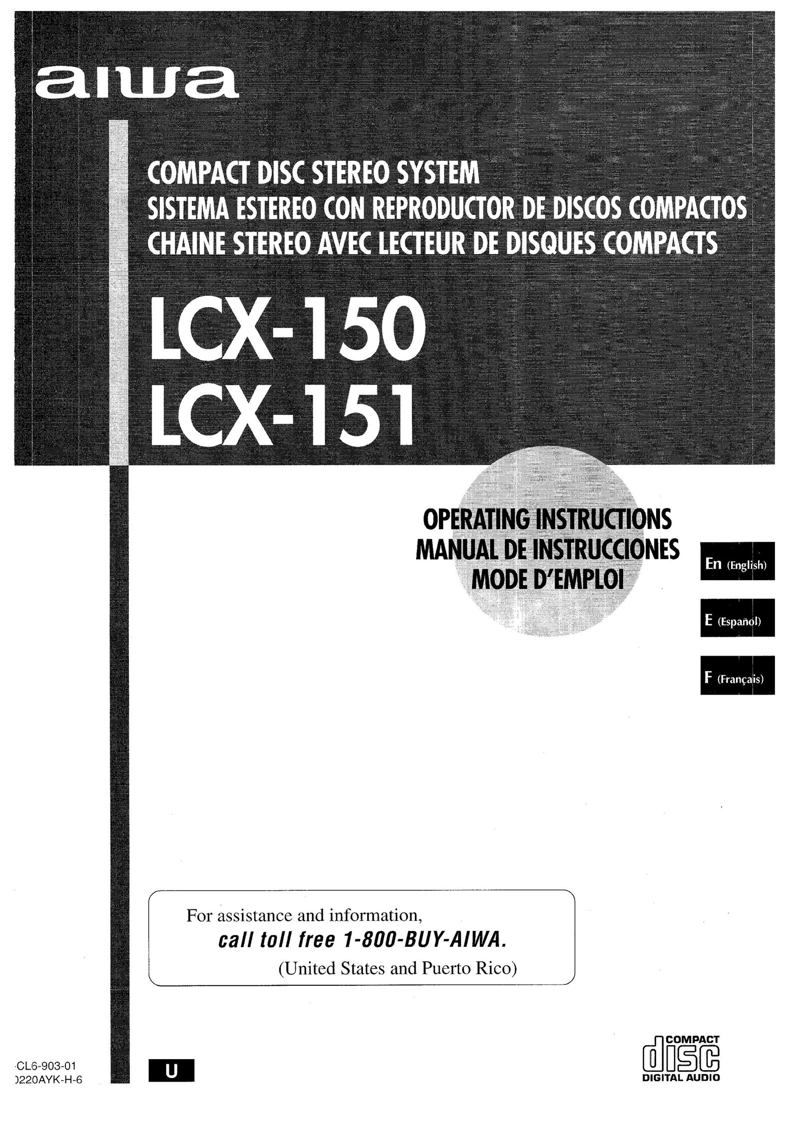 Aiwa LCX-150 Stereo System User Manual