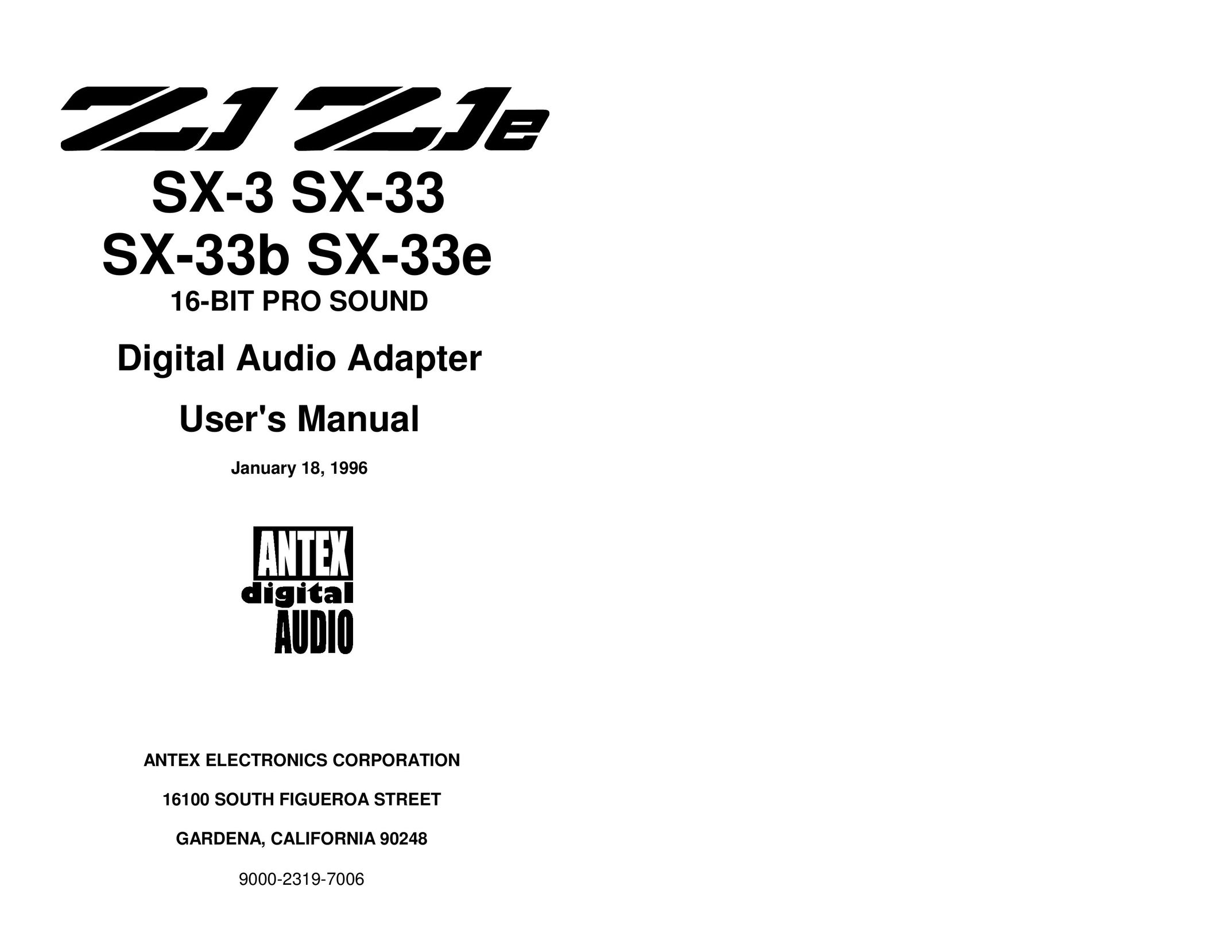 Antex electronic SX-3 Stereo System User Manual