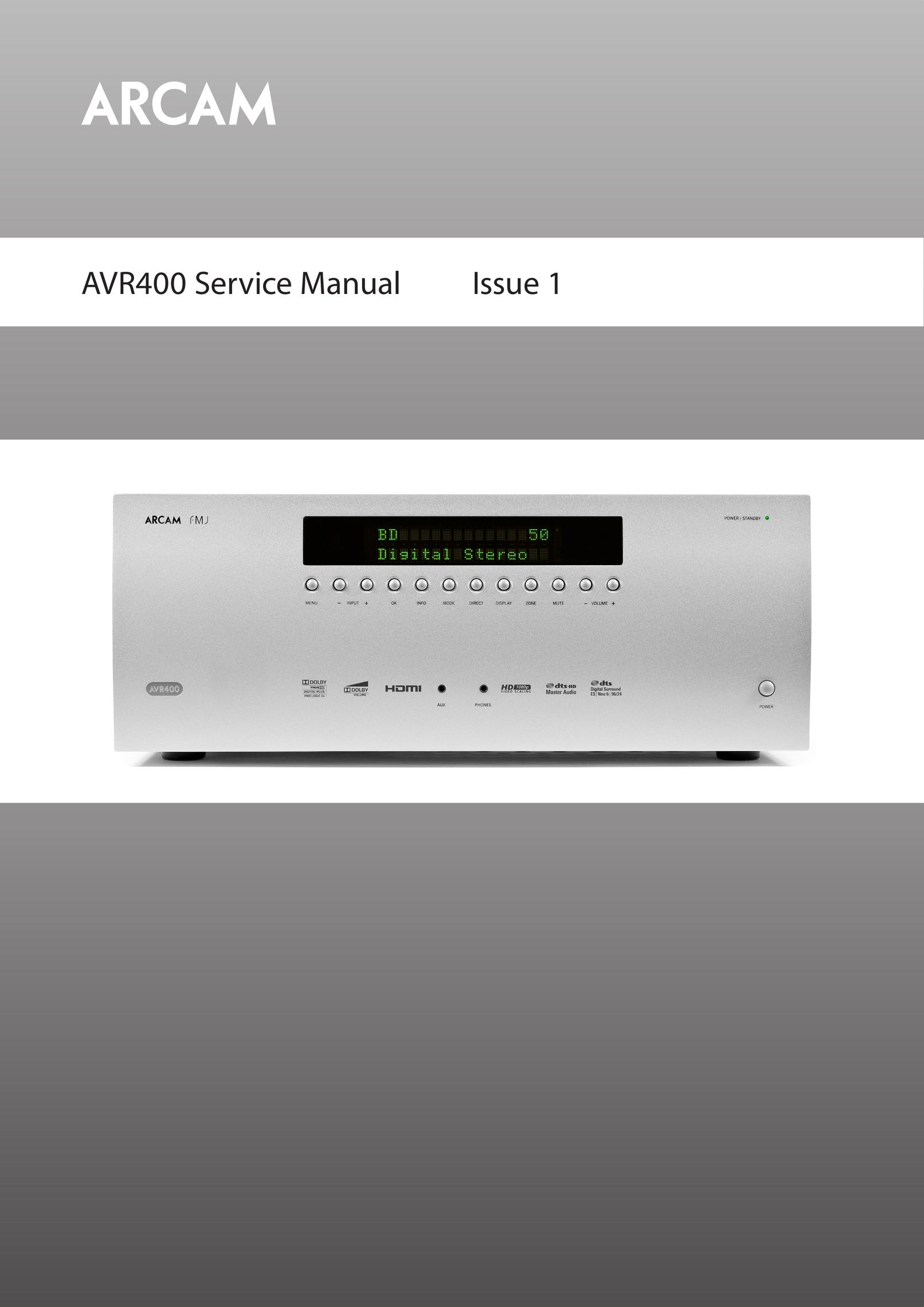 Arcam AVR400 Stereo System User Manual