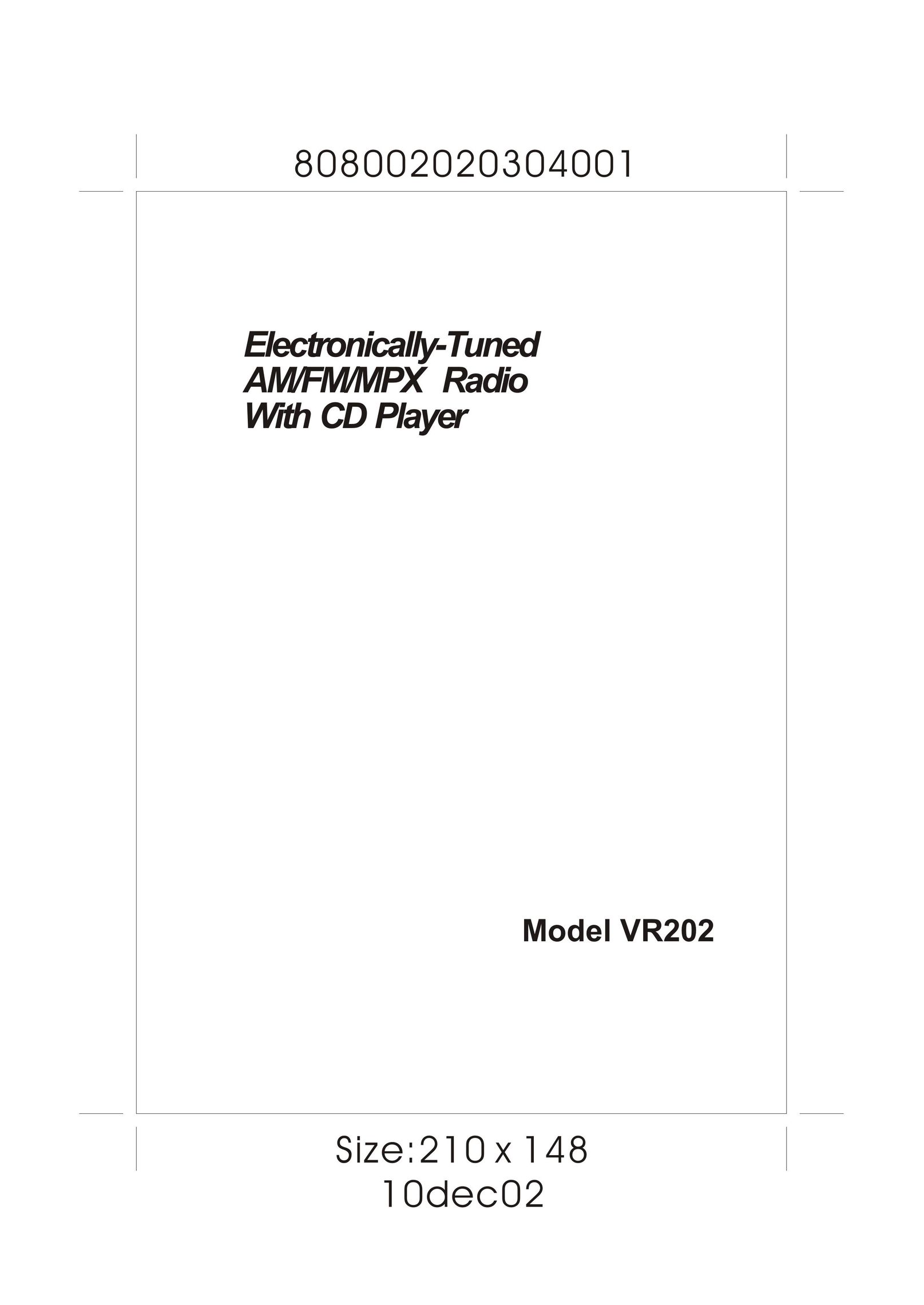 ASA Electronics VR202 Stereo System User Manual