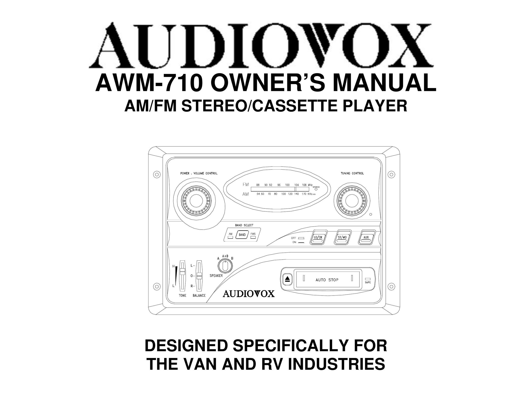 Audiovox AWM-710 Stereo System User Manual