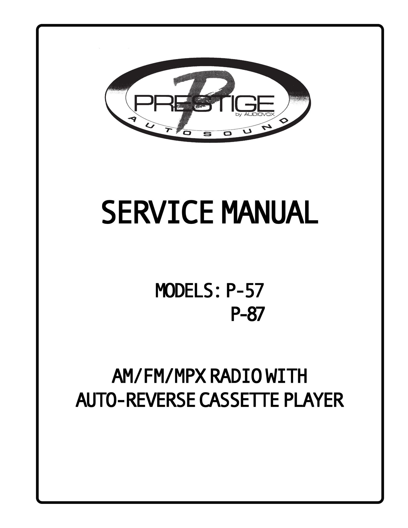Audiovox P-57 Stereo System User Manual