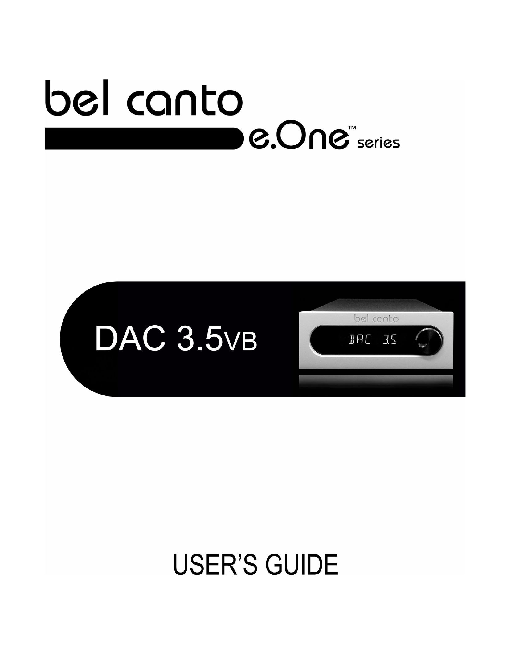 Bel Canto Design DAC3.5VB Stereo System User Manual
