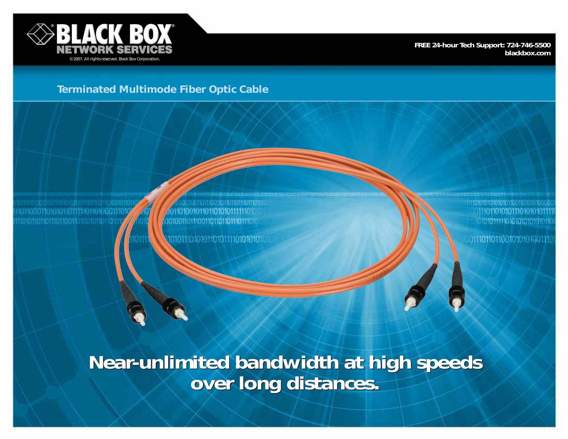 Black Box Terminated Multimode Fiber Optic Cable Stereo System User Manual