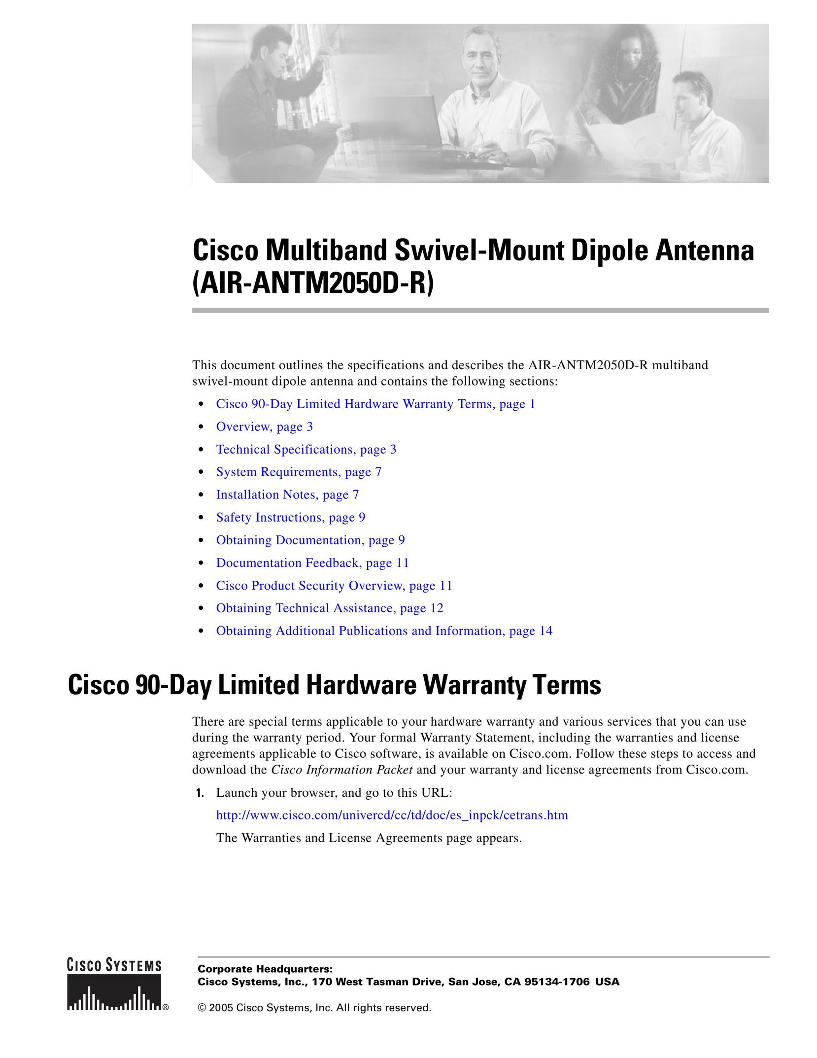Cisco Systems AIR-ANTM2050D-R Stereo System User Manual