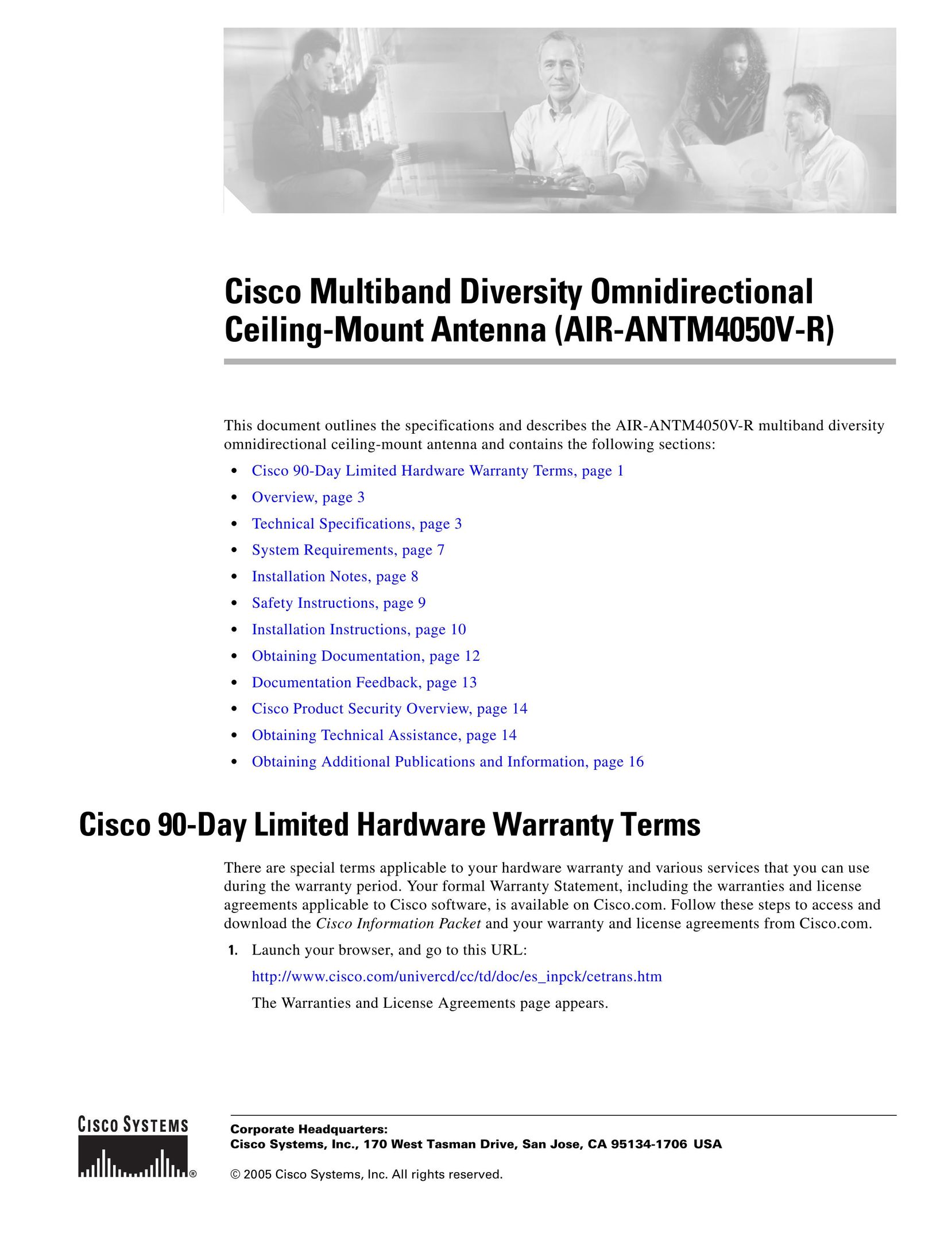 Cisco Systems AIR-ANTM4050V-R Stereo System User Manual