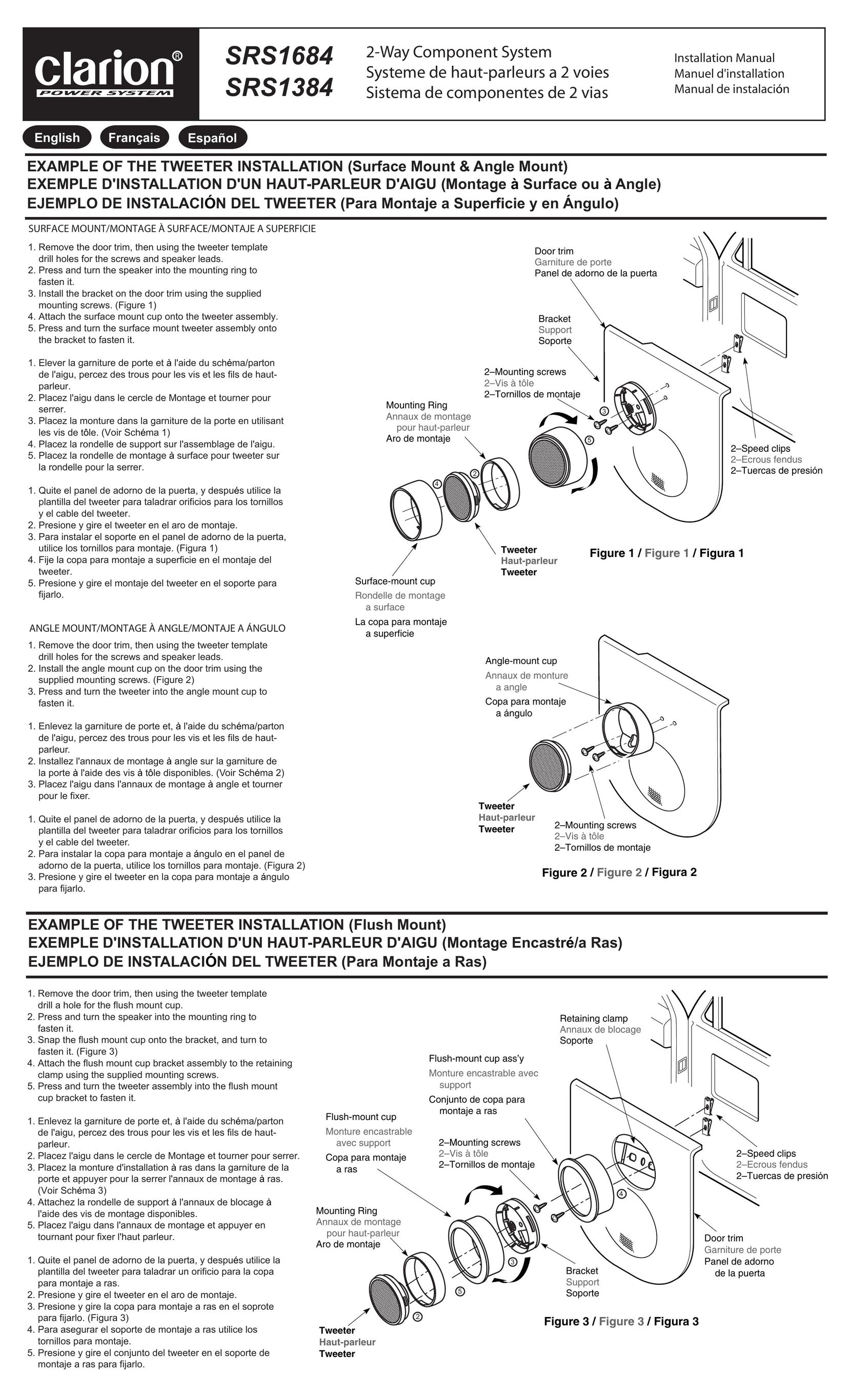 Clarion SRS1684 Stereo System User Manual