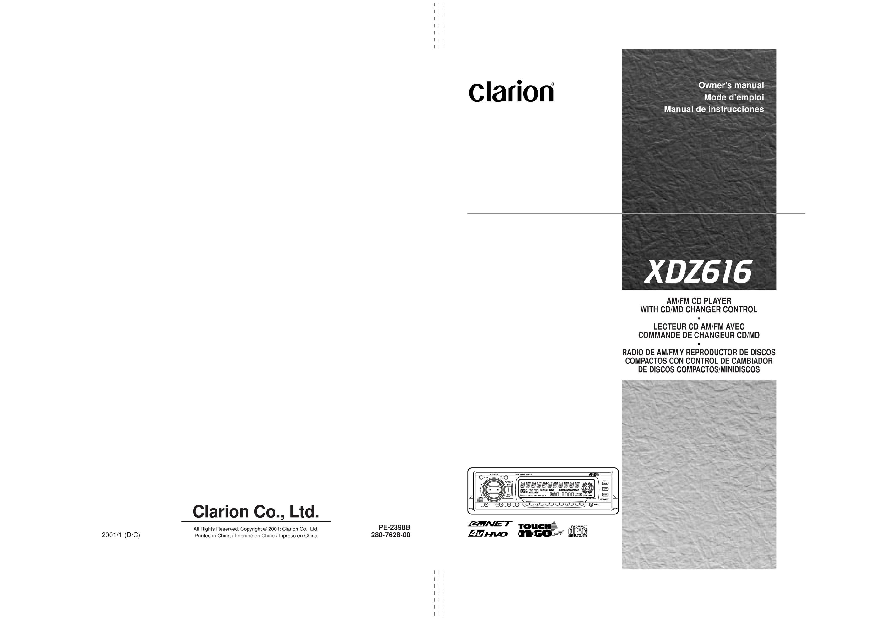 Clarion XDZ616w Stereo System User Manual