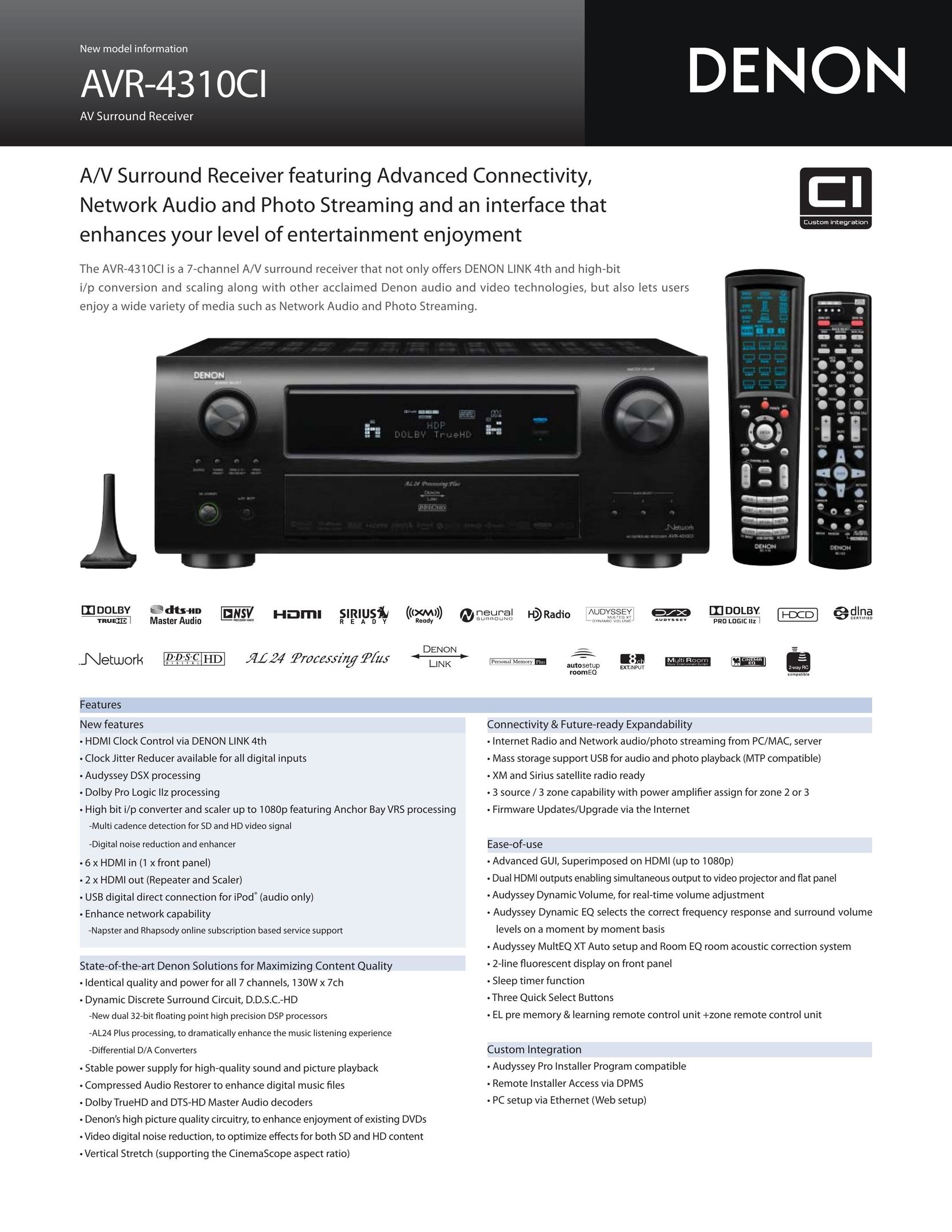 Denon 4310CI Stereo System User Manual