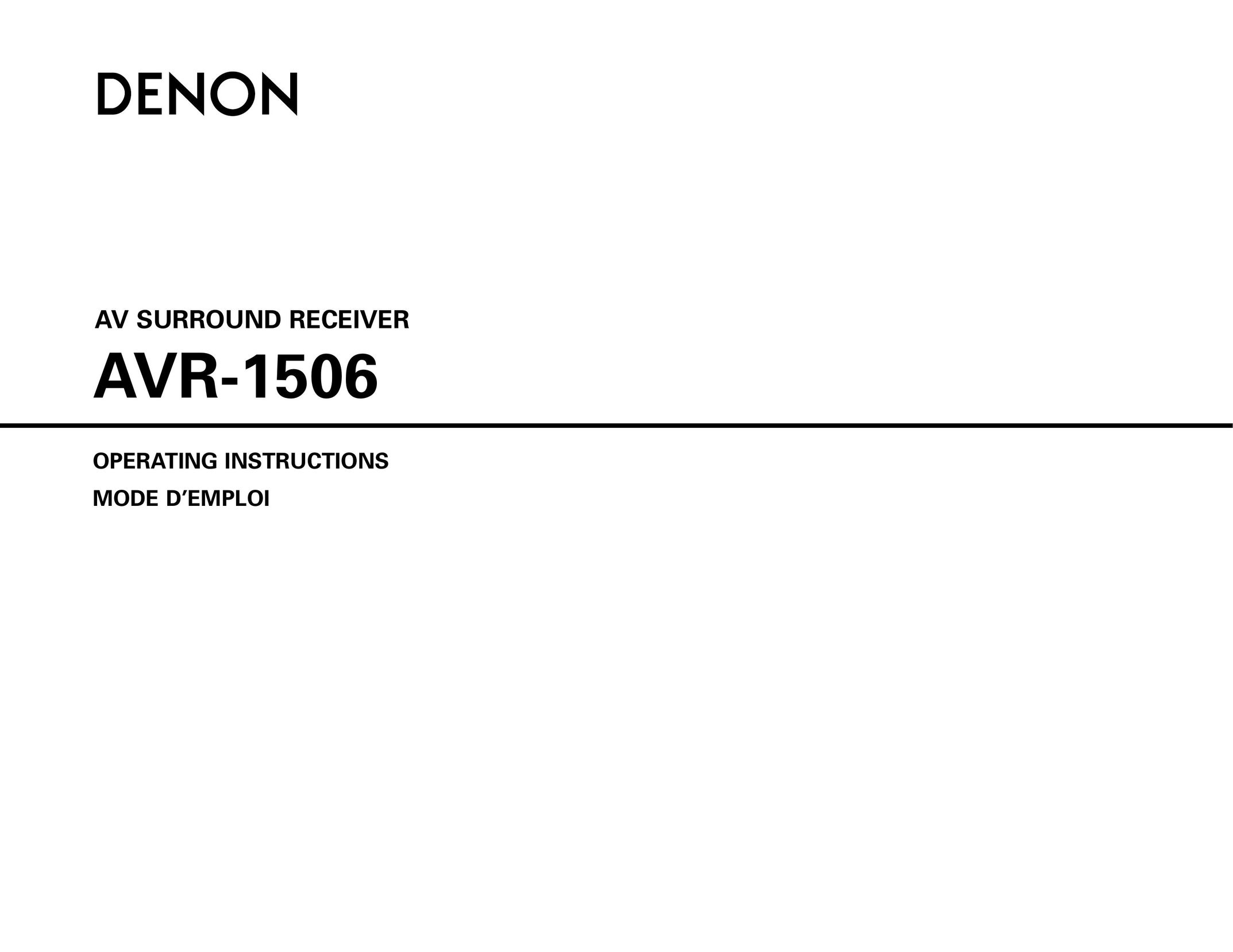 Denon AVR-1506 Stereo System User Manual