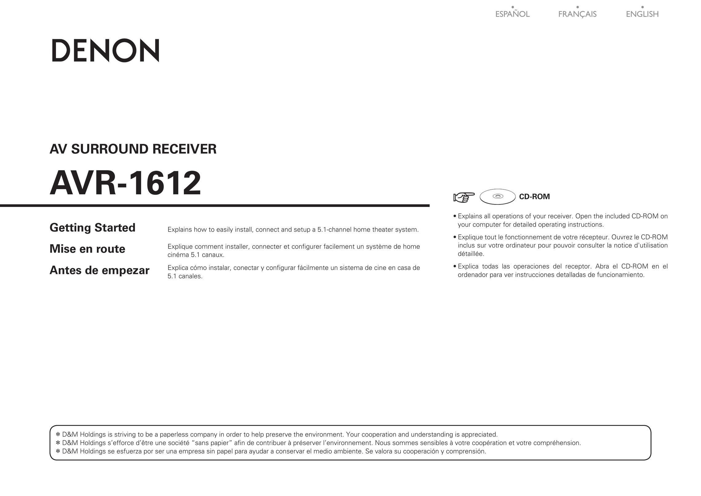 Denon AVR-1612 Stereo System User Manual