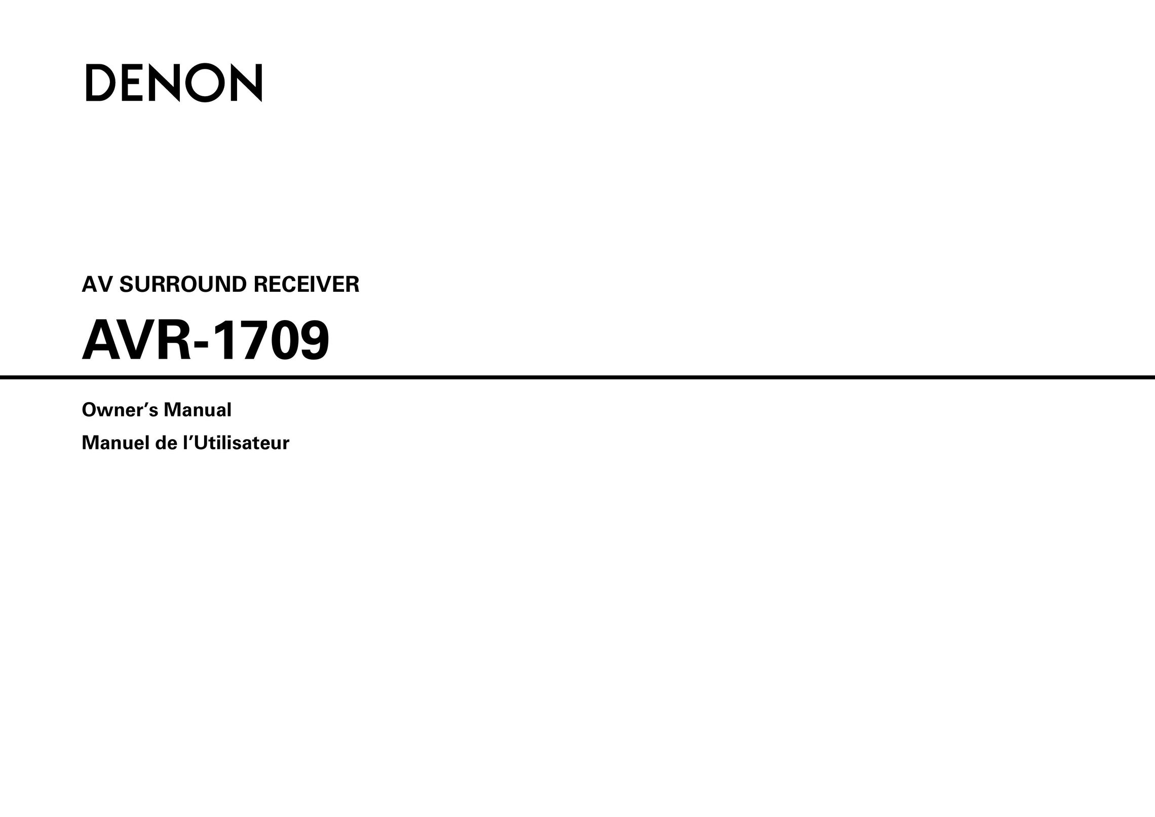 Denon AVR-1709 Stereo System User Manual