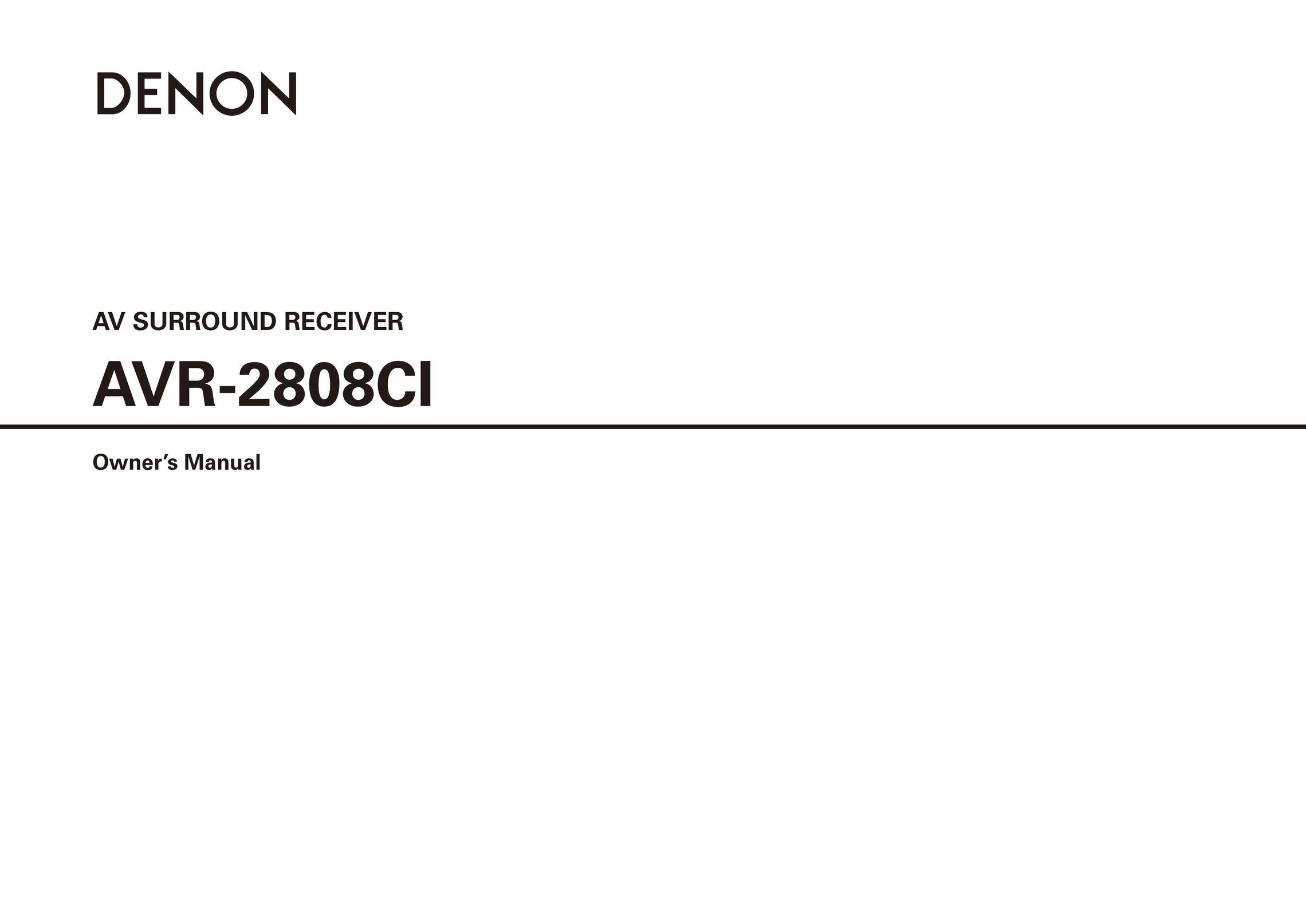 Denon AVR-2808CI Stereo System User Manual