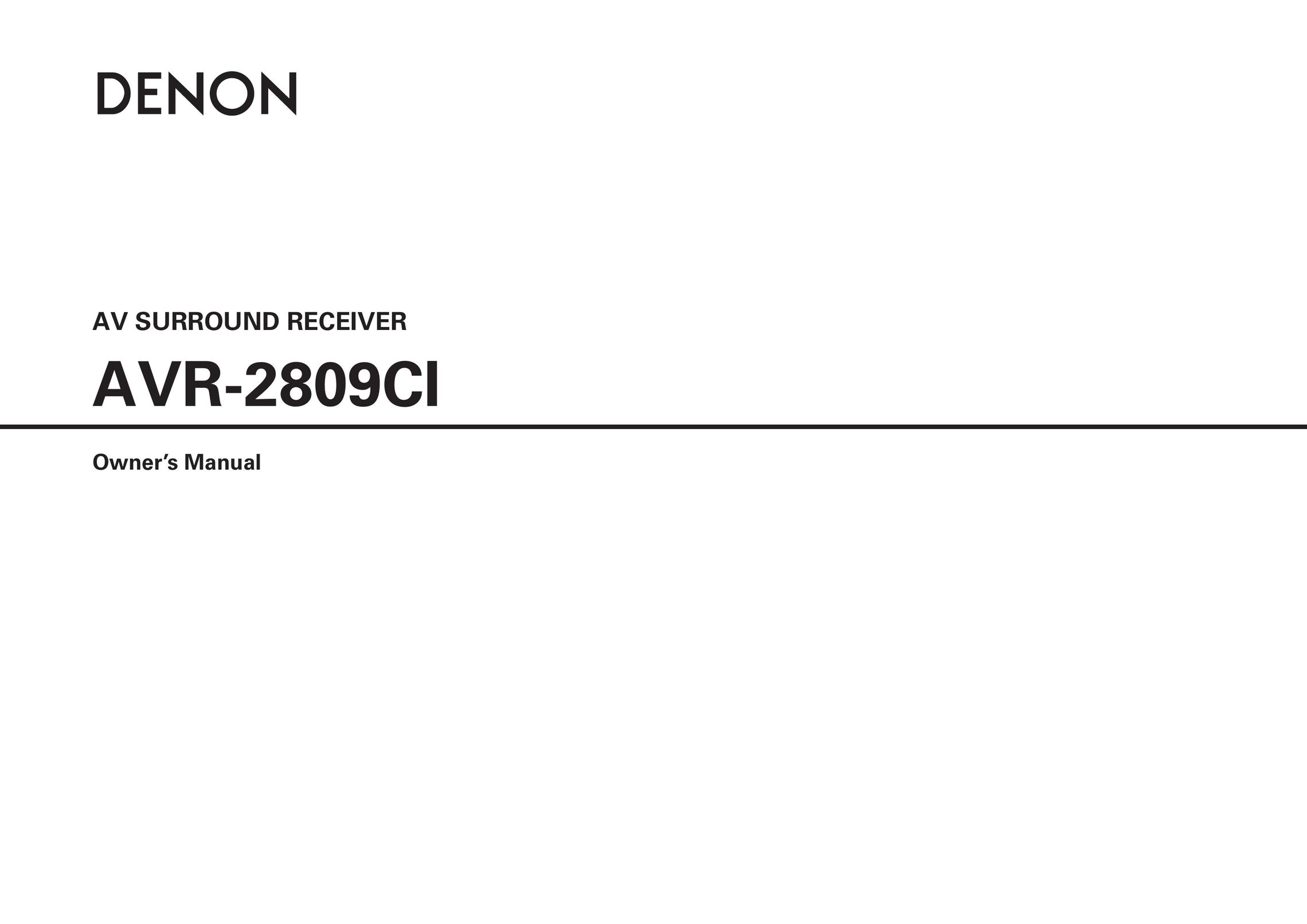 Denon AVR-2809CI Stereo System User Manual