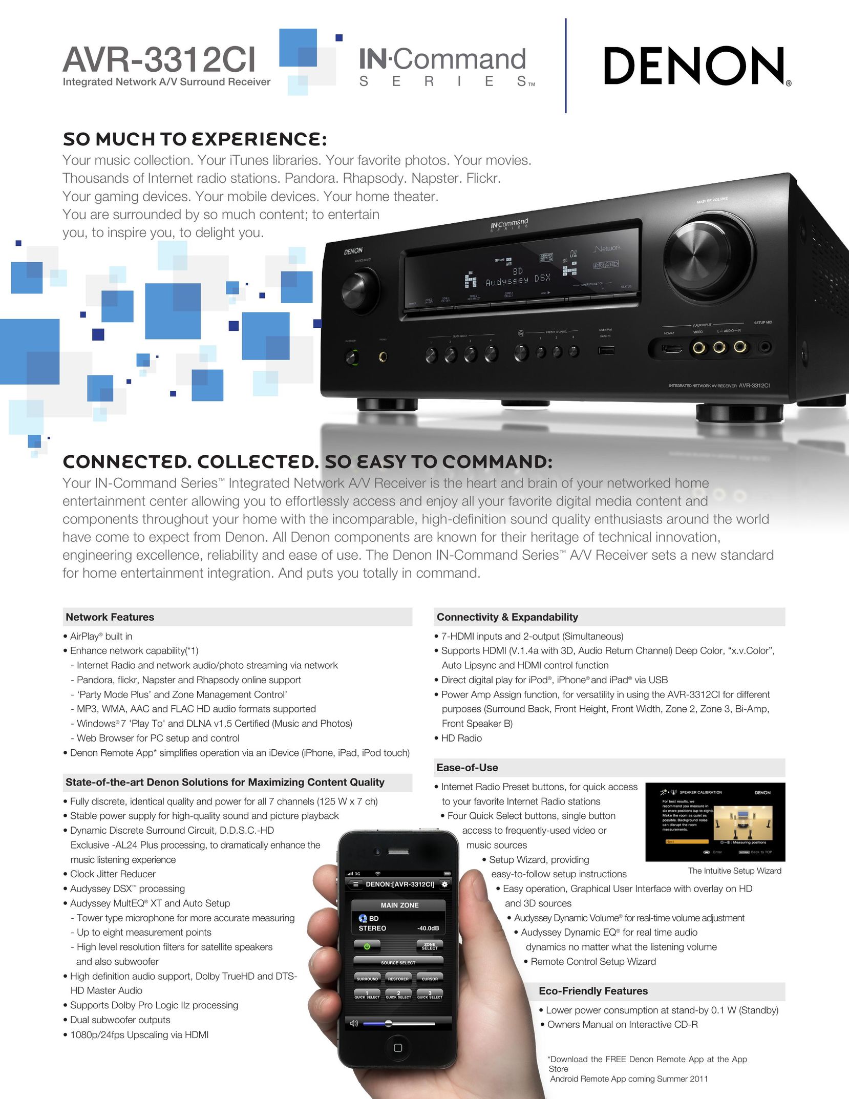 Denon AVR-3312CI Stereo System User Manual
