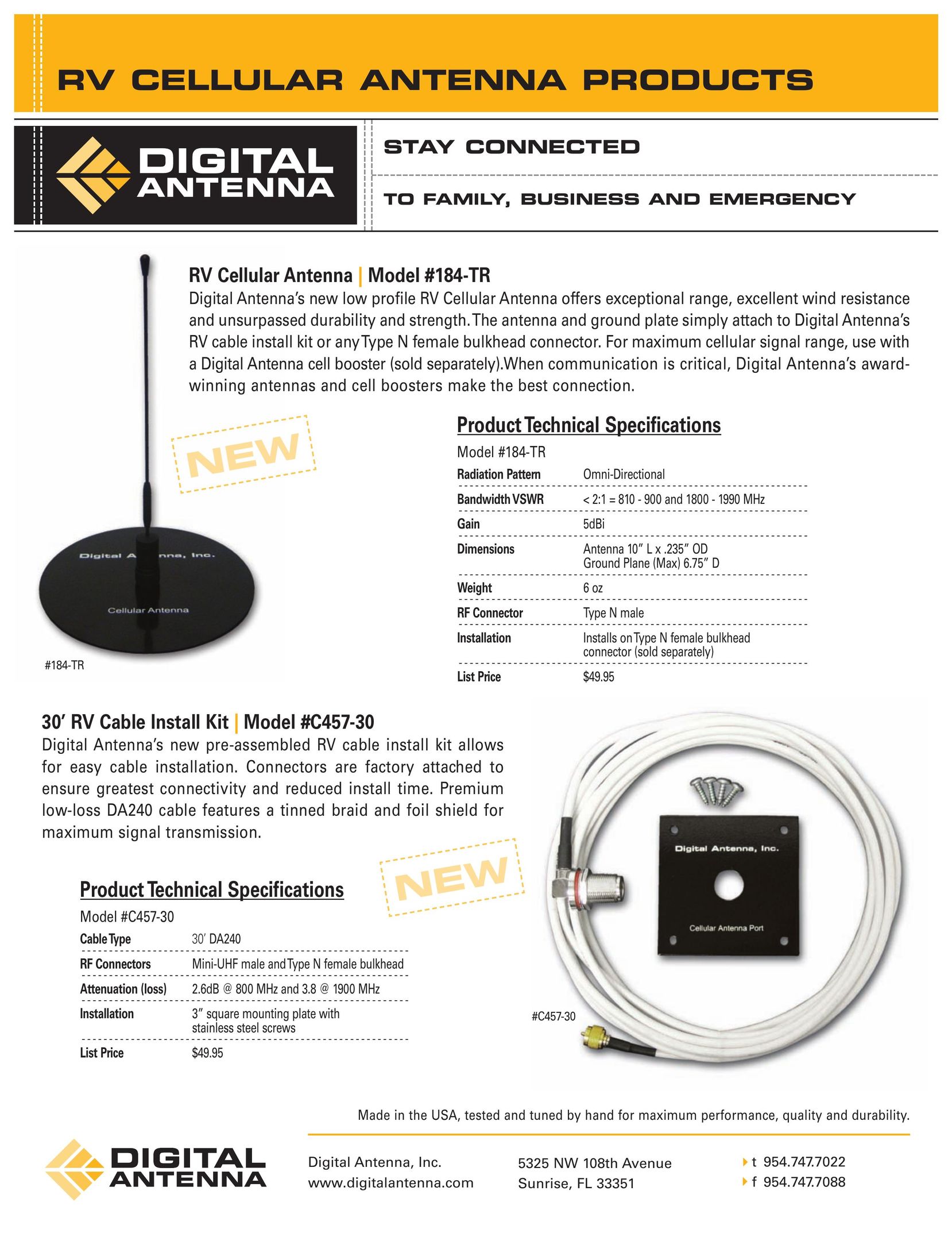Digital Antenna 184-TR Stereo System User Manual