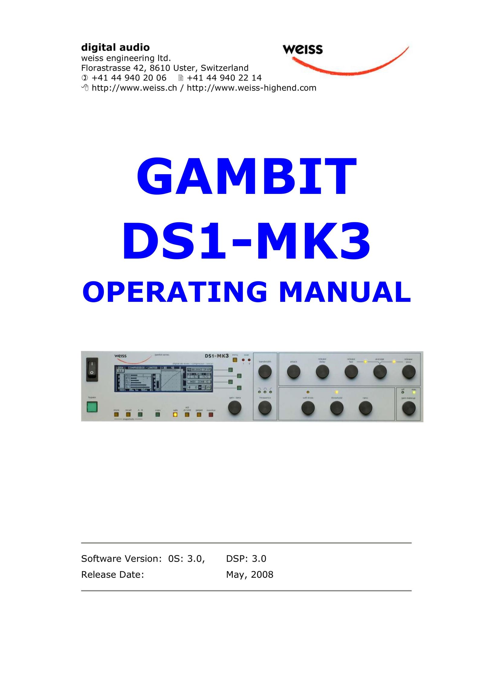 Edelweiss DS1-MK3 Stereo System User Manual